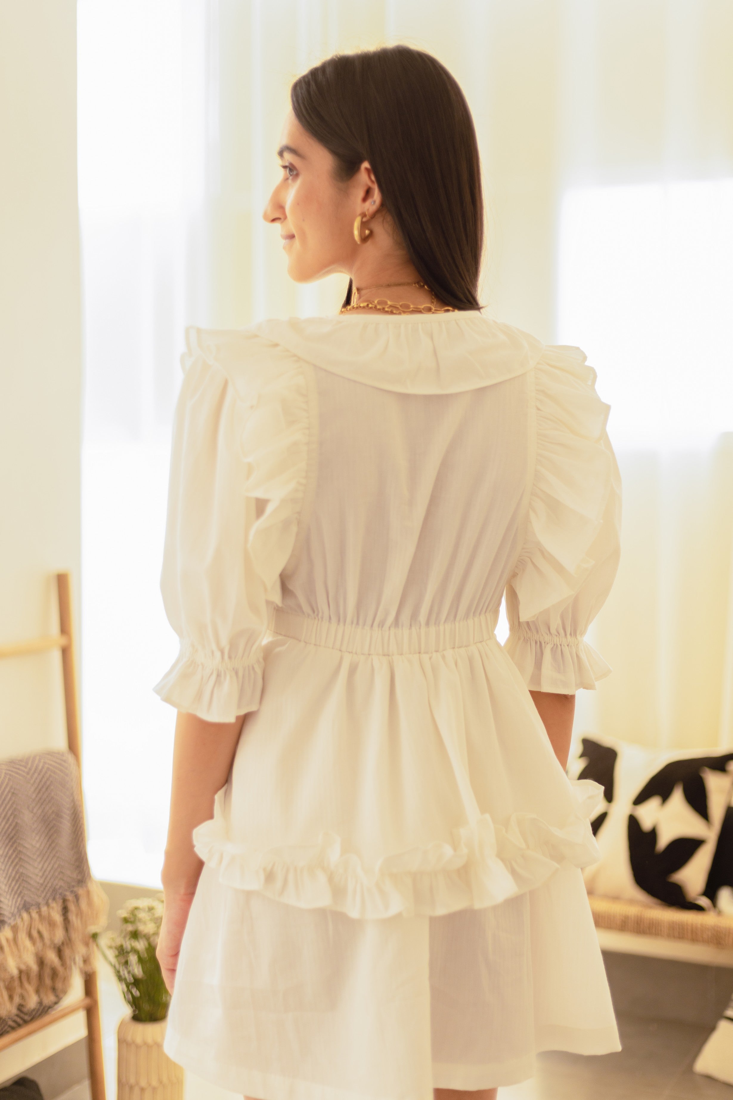 White Short Babydoll Dress