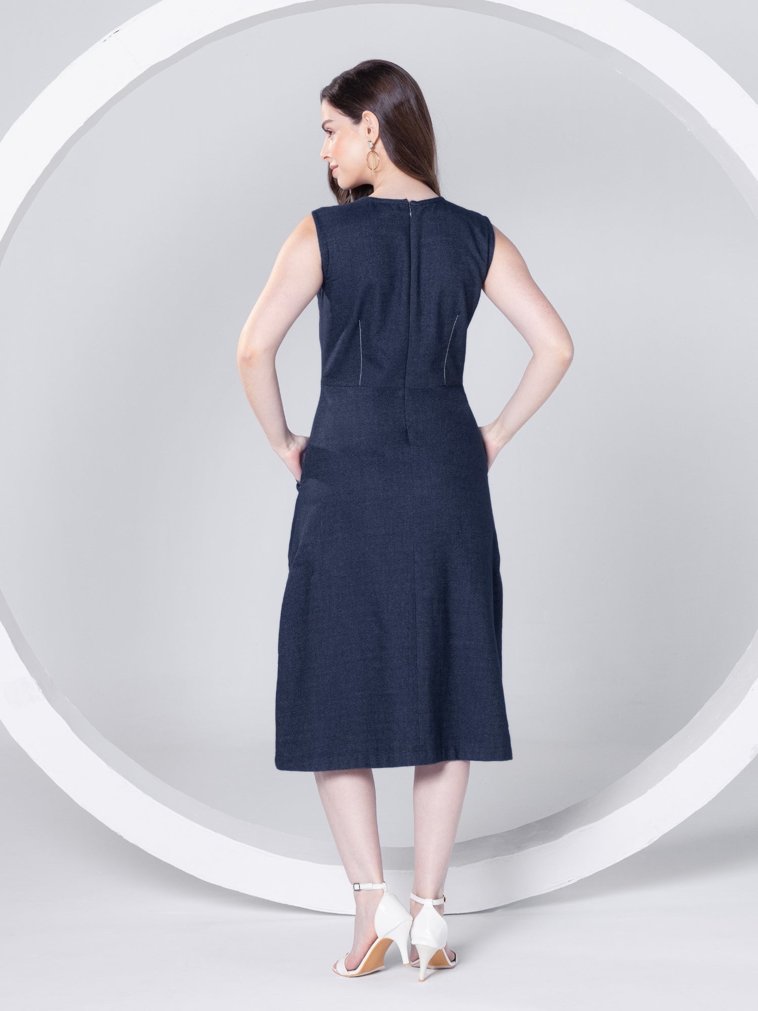 Denim Chic Midi Dress