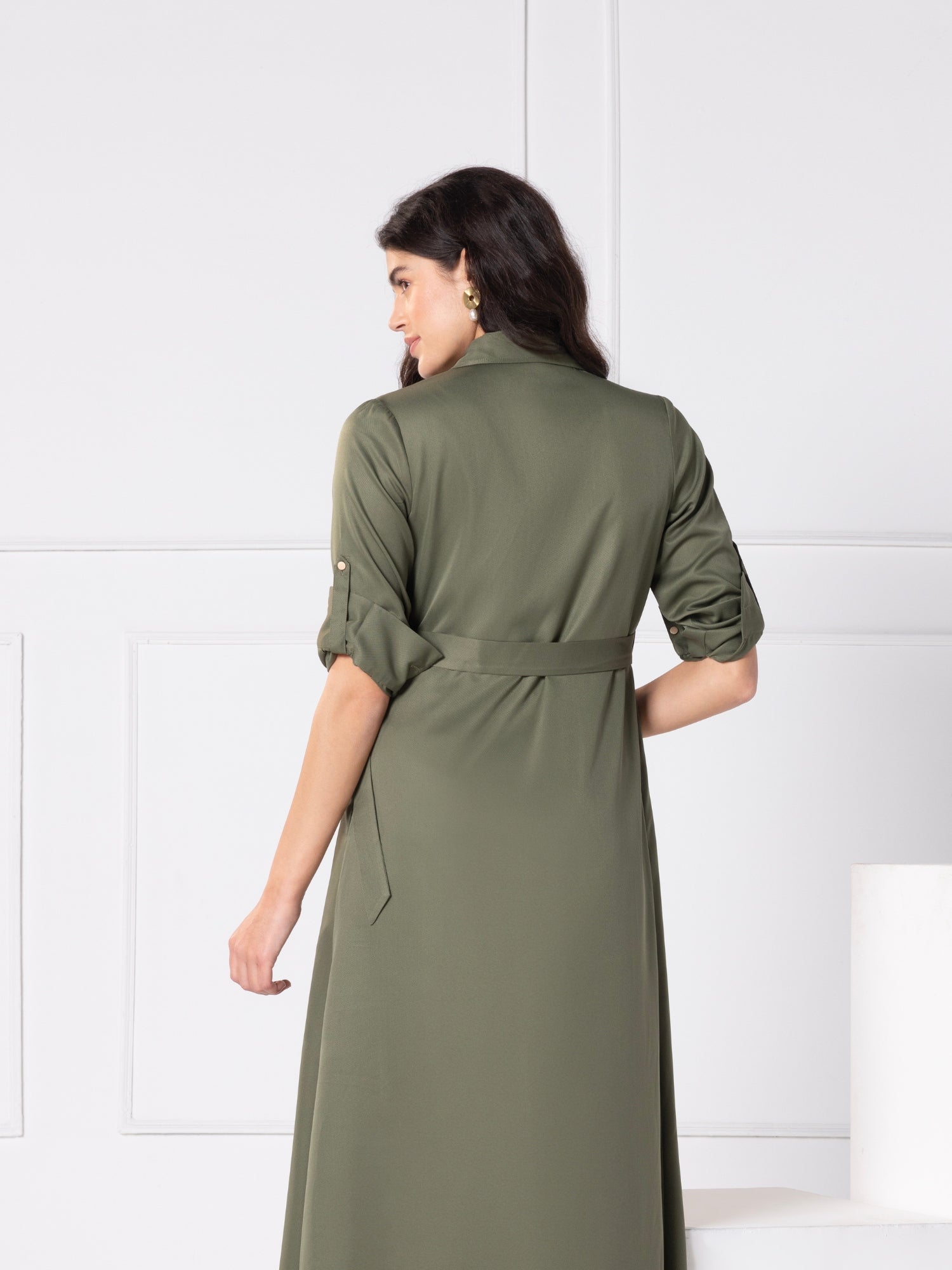 Olive Elegance Maxi Dress