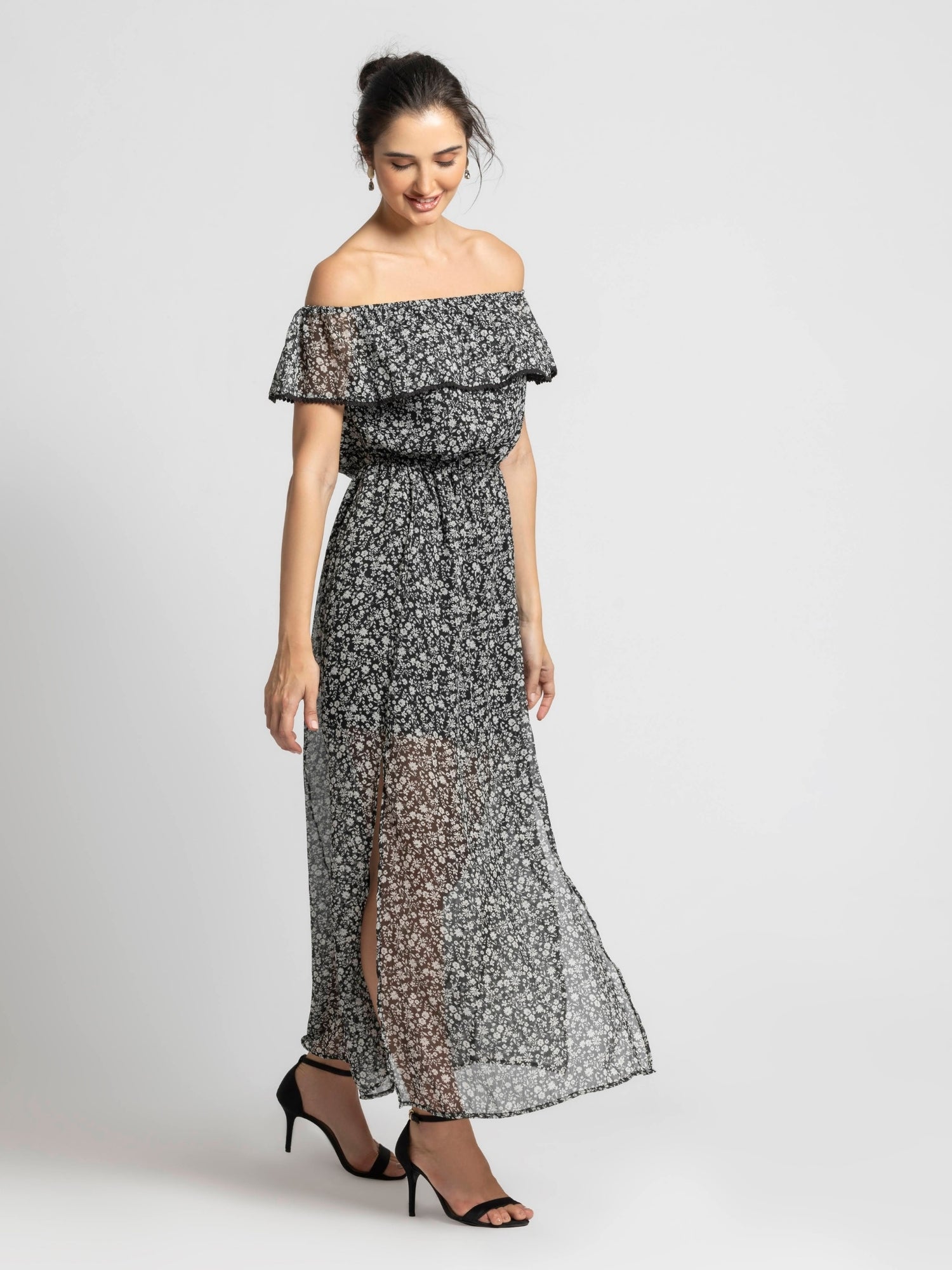 Moonlit Romance Off Shoulder Dress