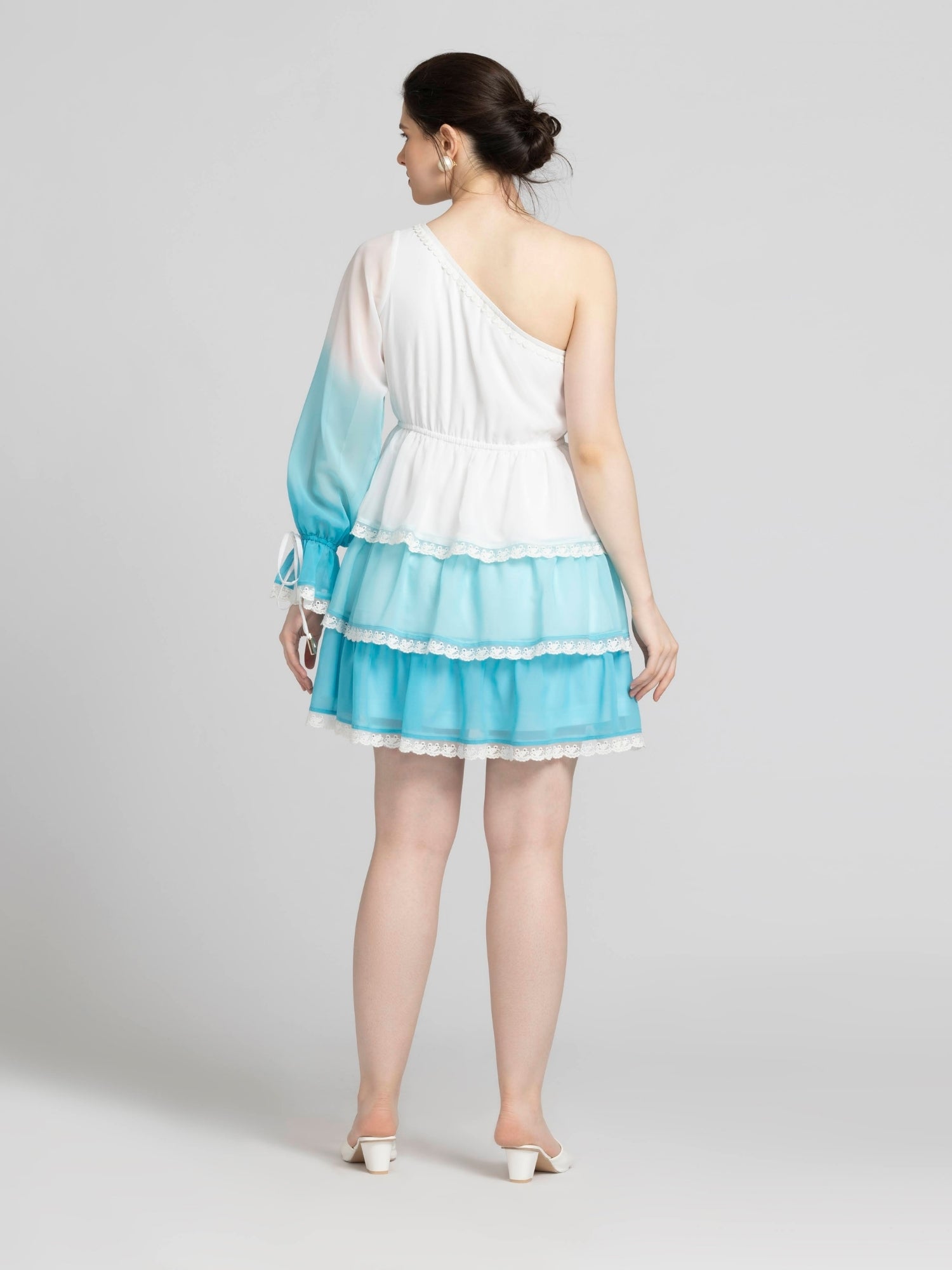 Whispering Blue Ombre Mini Dress