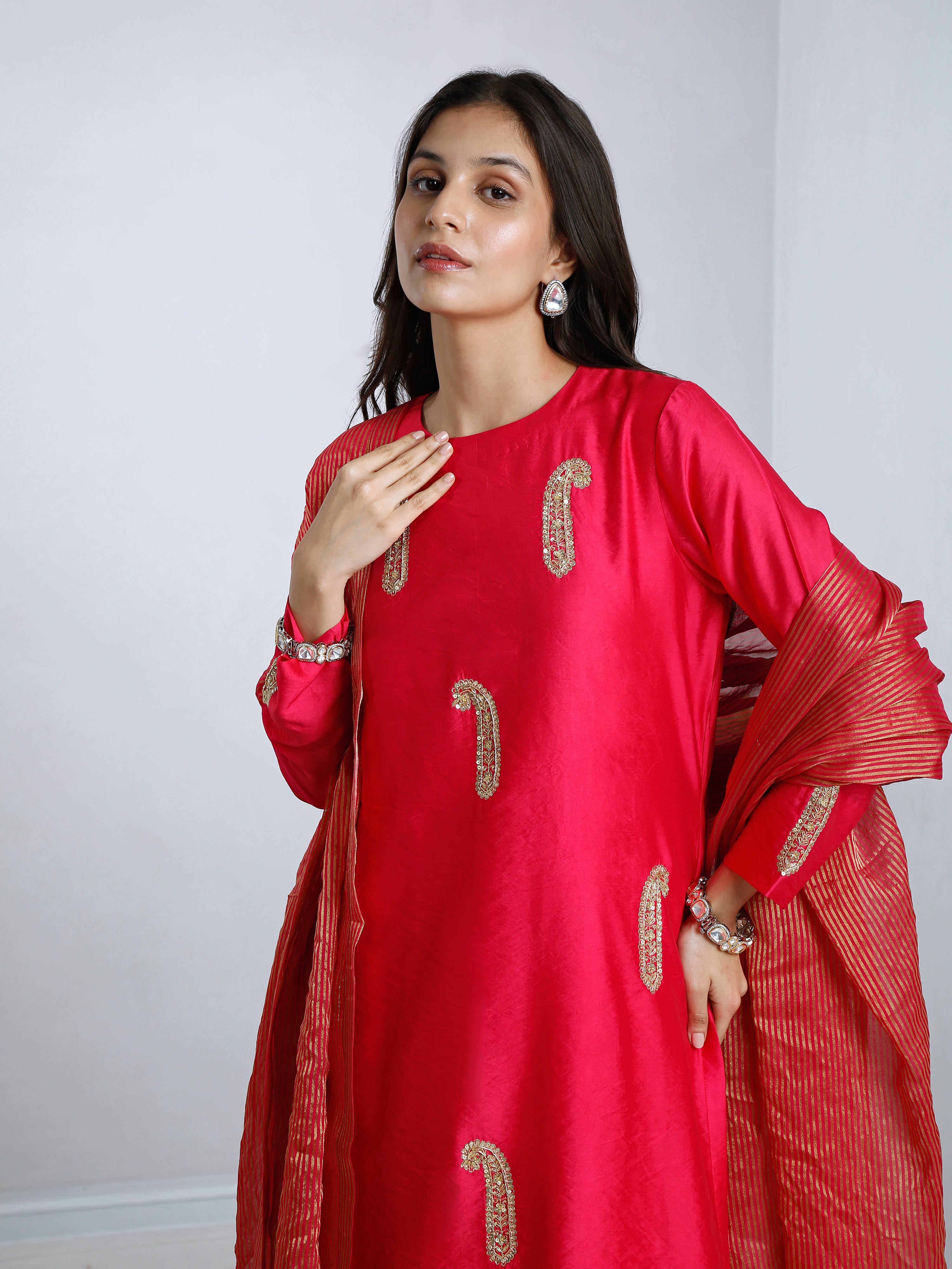 Pink Straight Kurta Set
