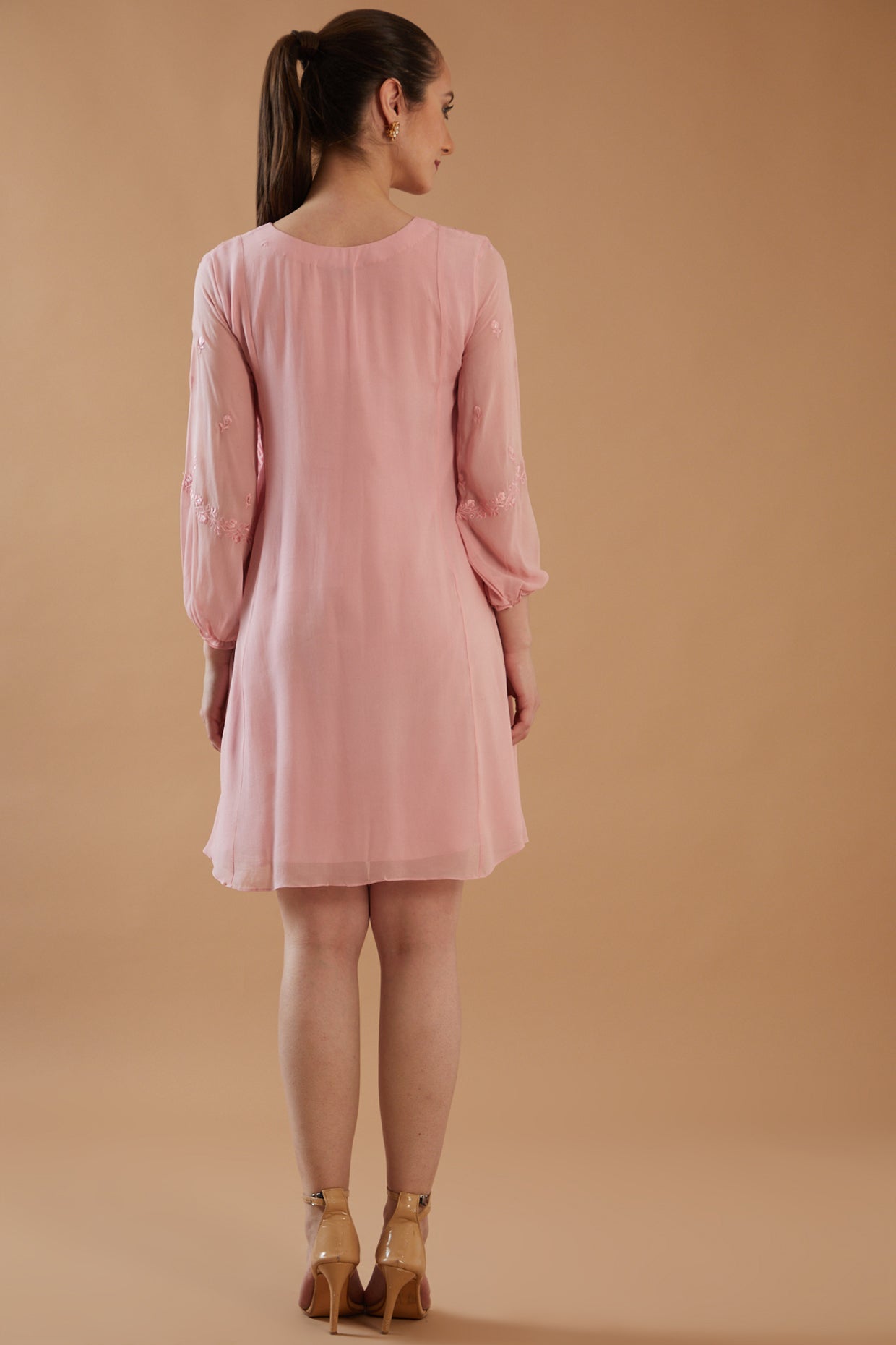 ROSE PINK EMBROIDERED DRESS