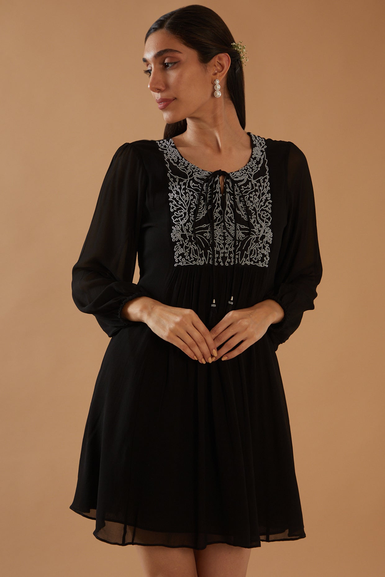 BLACK BEADWORK DRESS