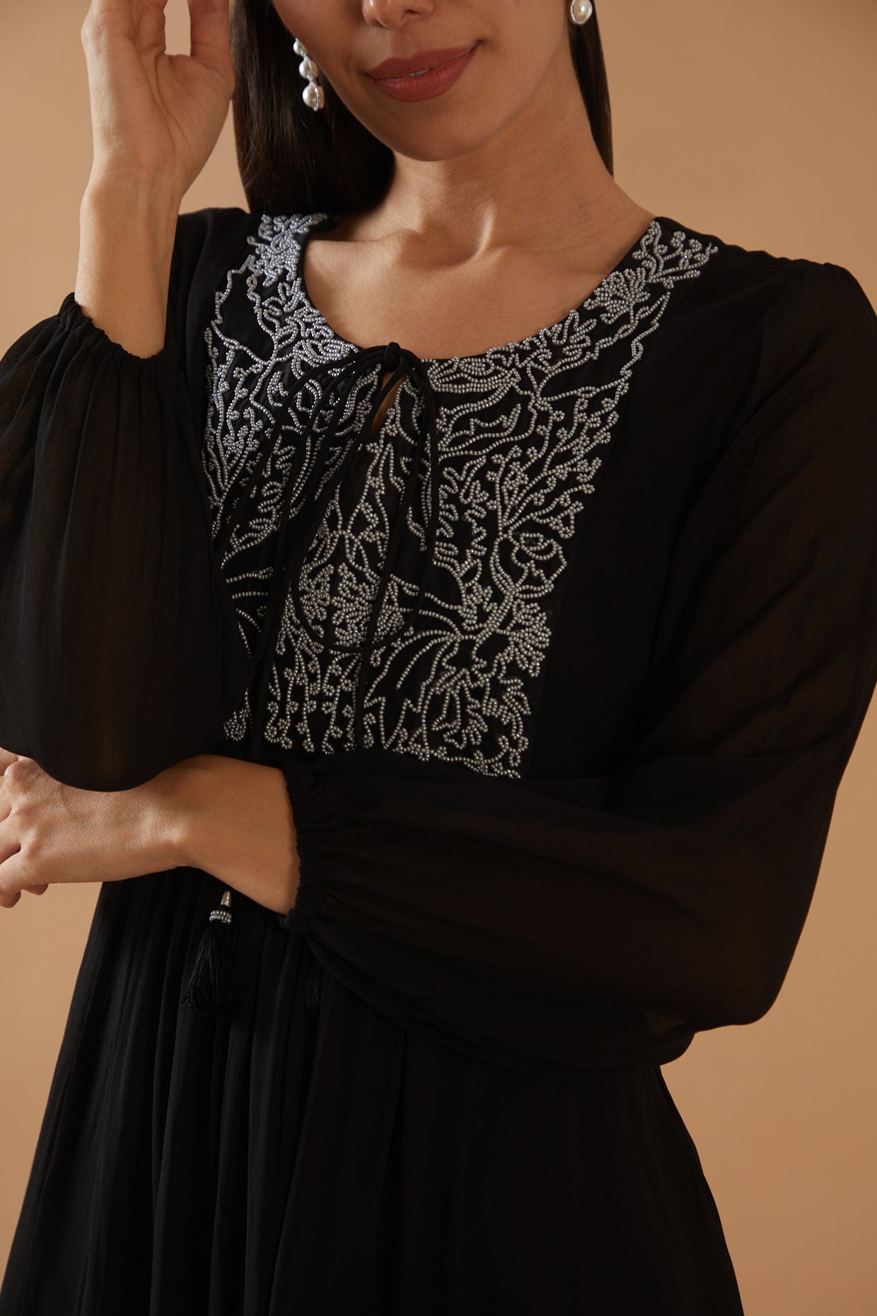 BLACK BEADWORK DRESS