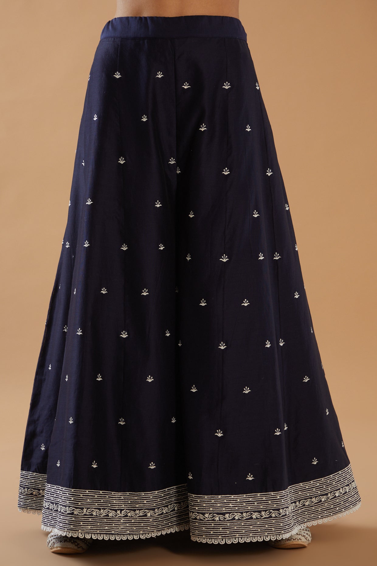 NAVY BLUE CHAWAL TAKA SHARARA SET