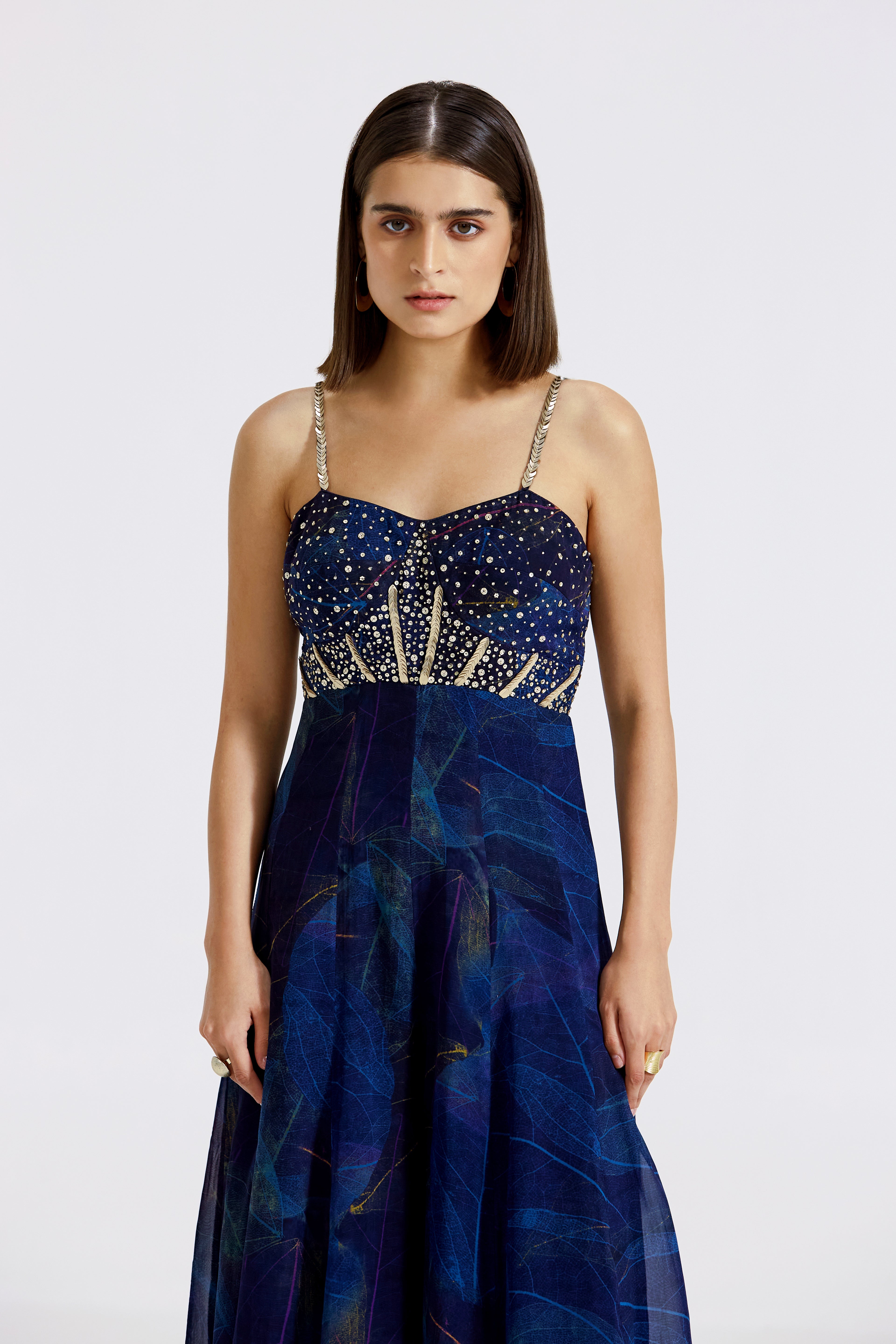 Blue Organza Jumpsuit