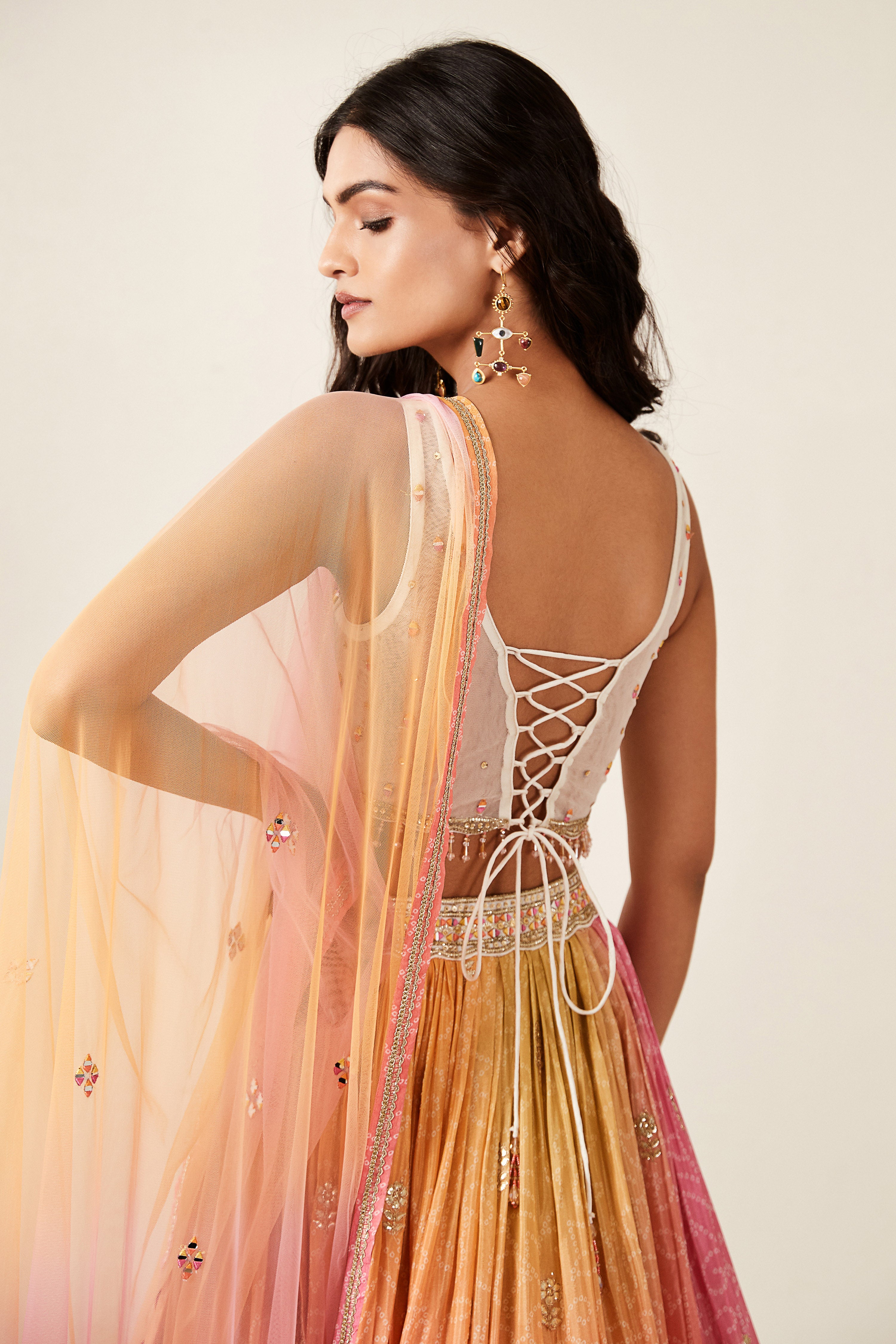 Pink Tie-Dye Lehenga Set