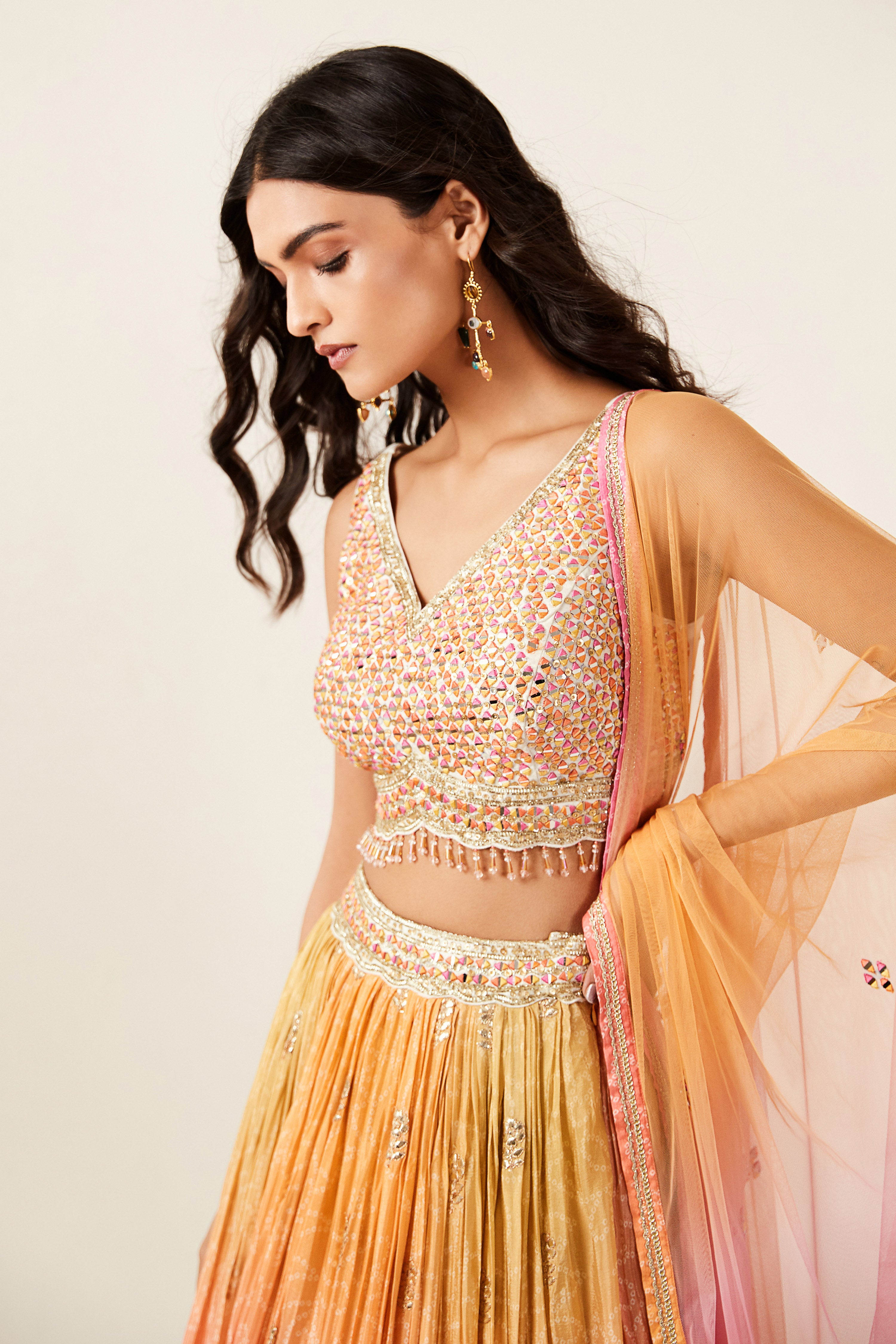 Pink Tie-Dye Lehenga Set
