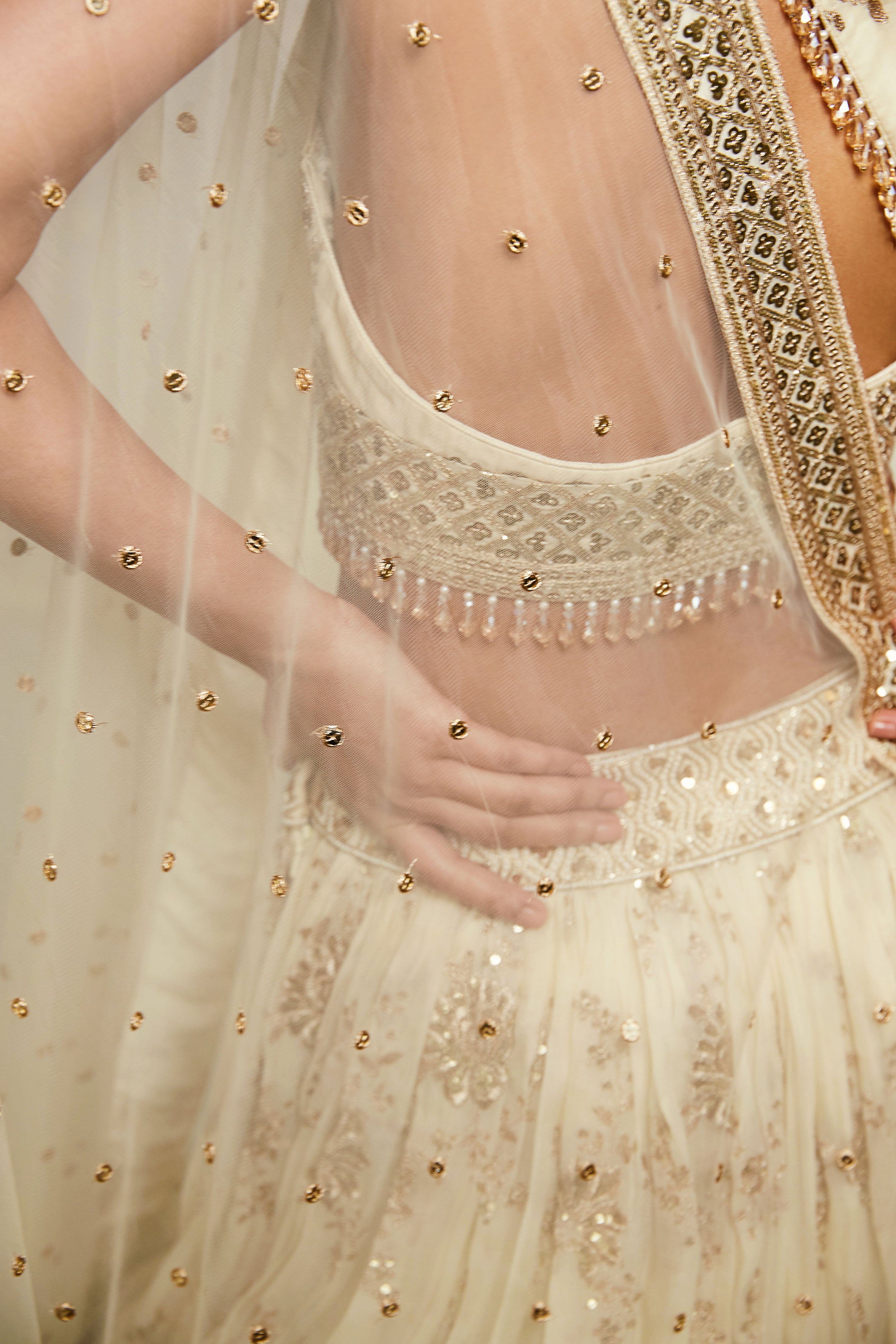 Ivory Embroidered Lehenga Set