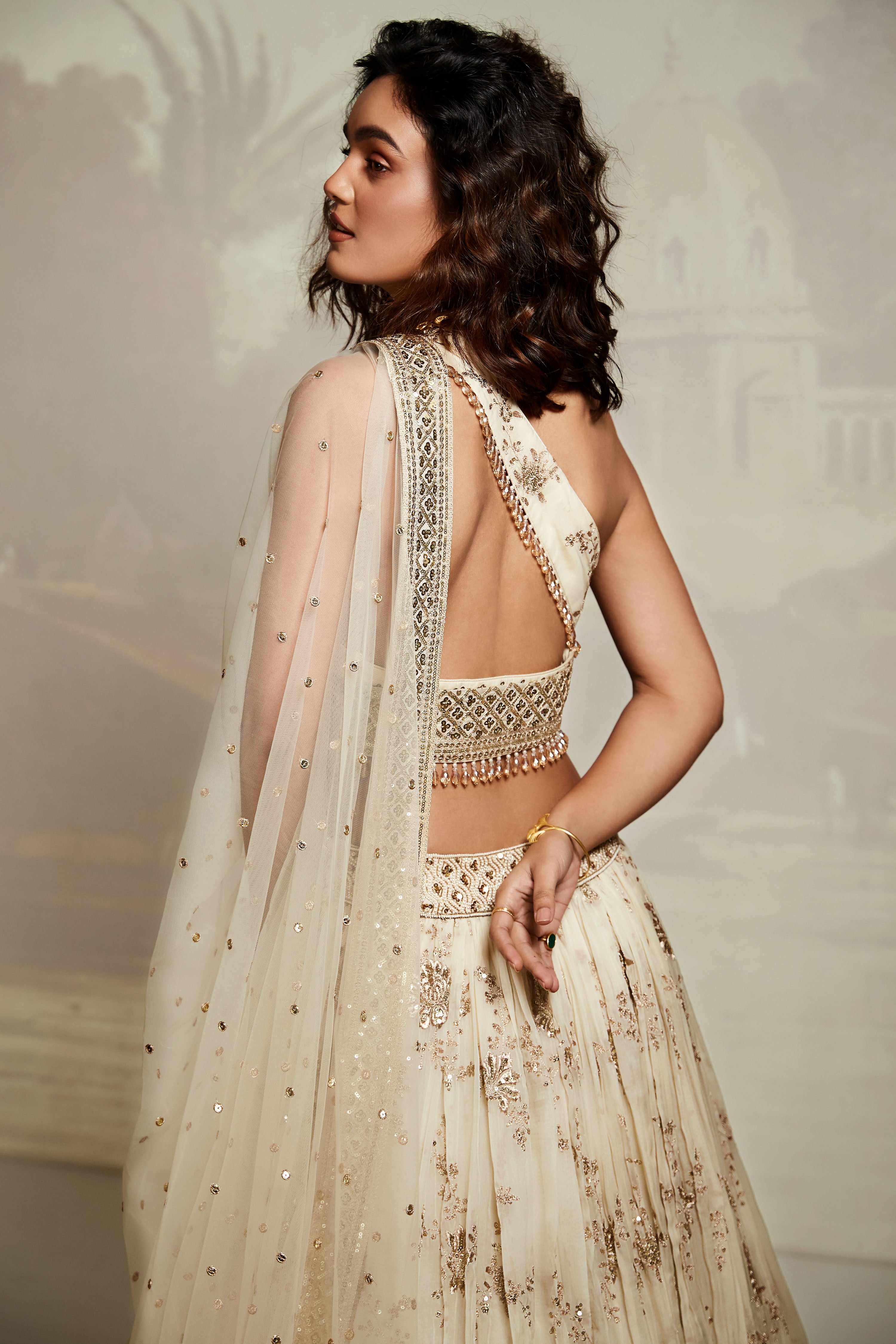Ivory Embroidered Lehenga Set