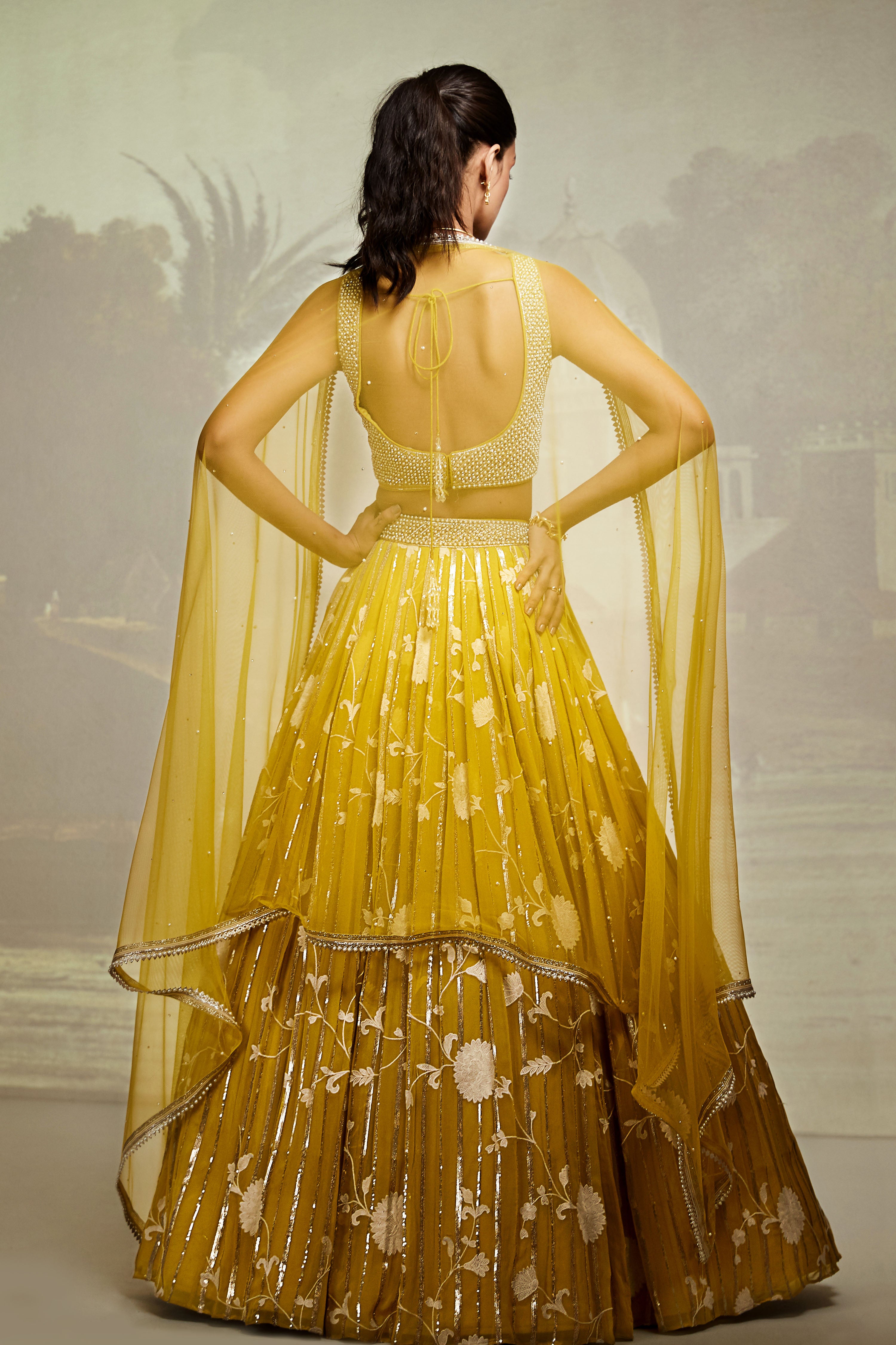Lime Embroidered Lehenga Set