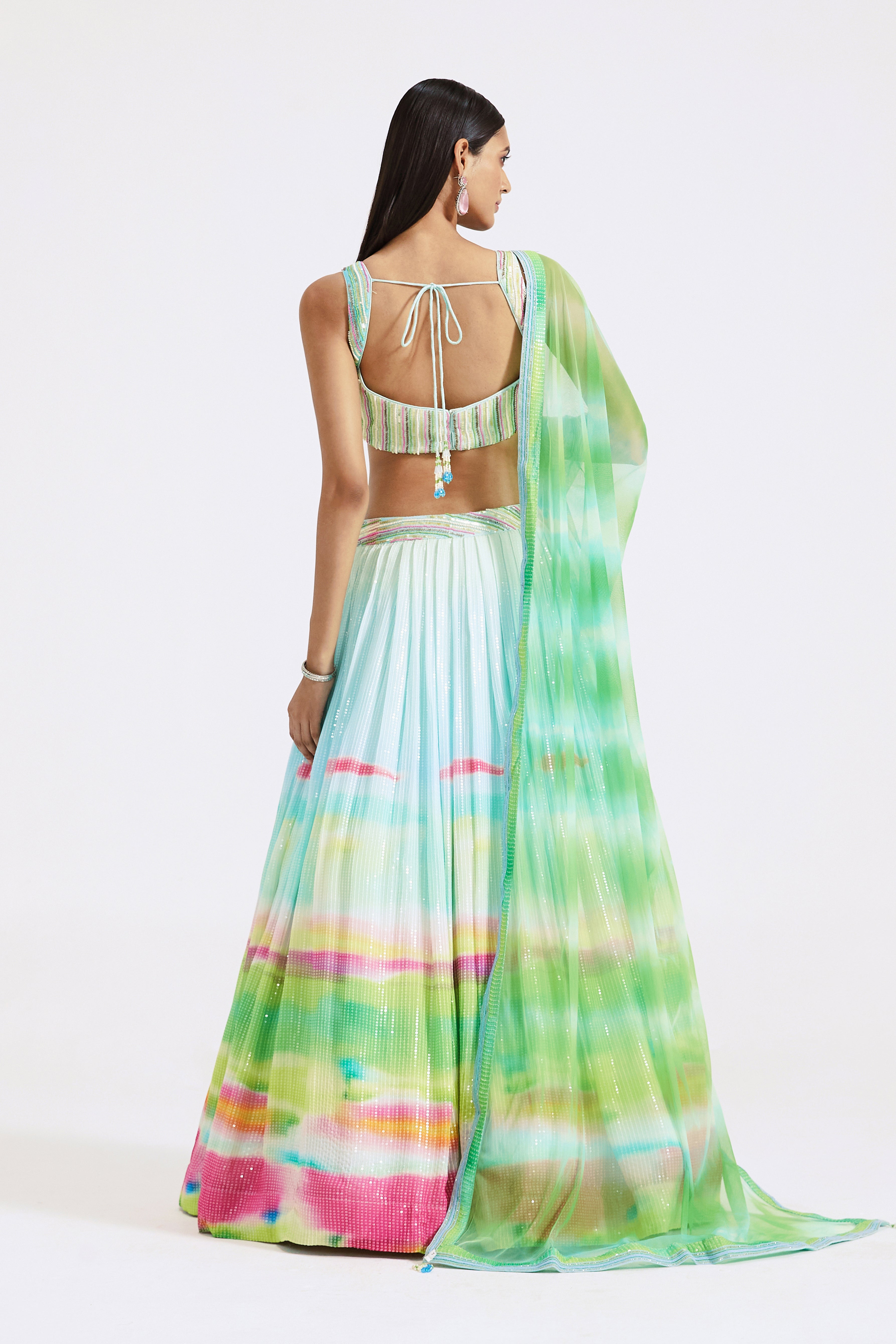 Multicoloured Printed Lehenga Set