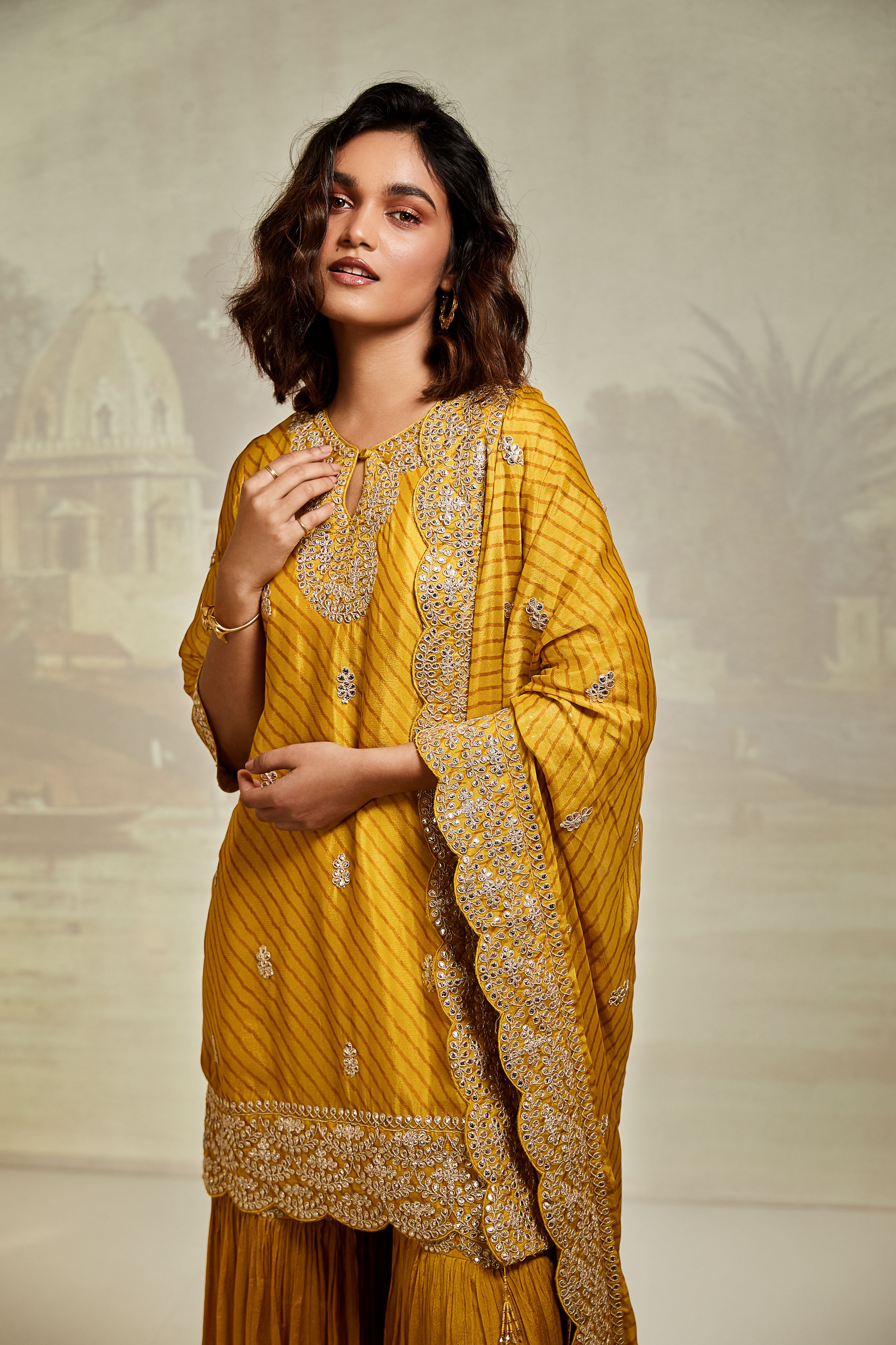 Yellow Embroidered Kurta Set