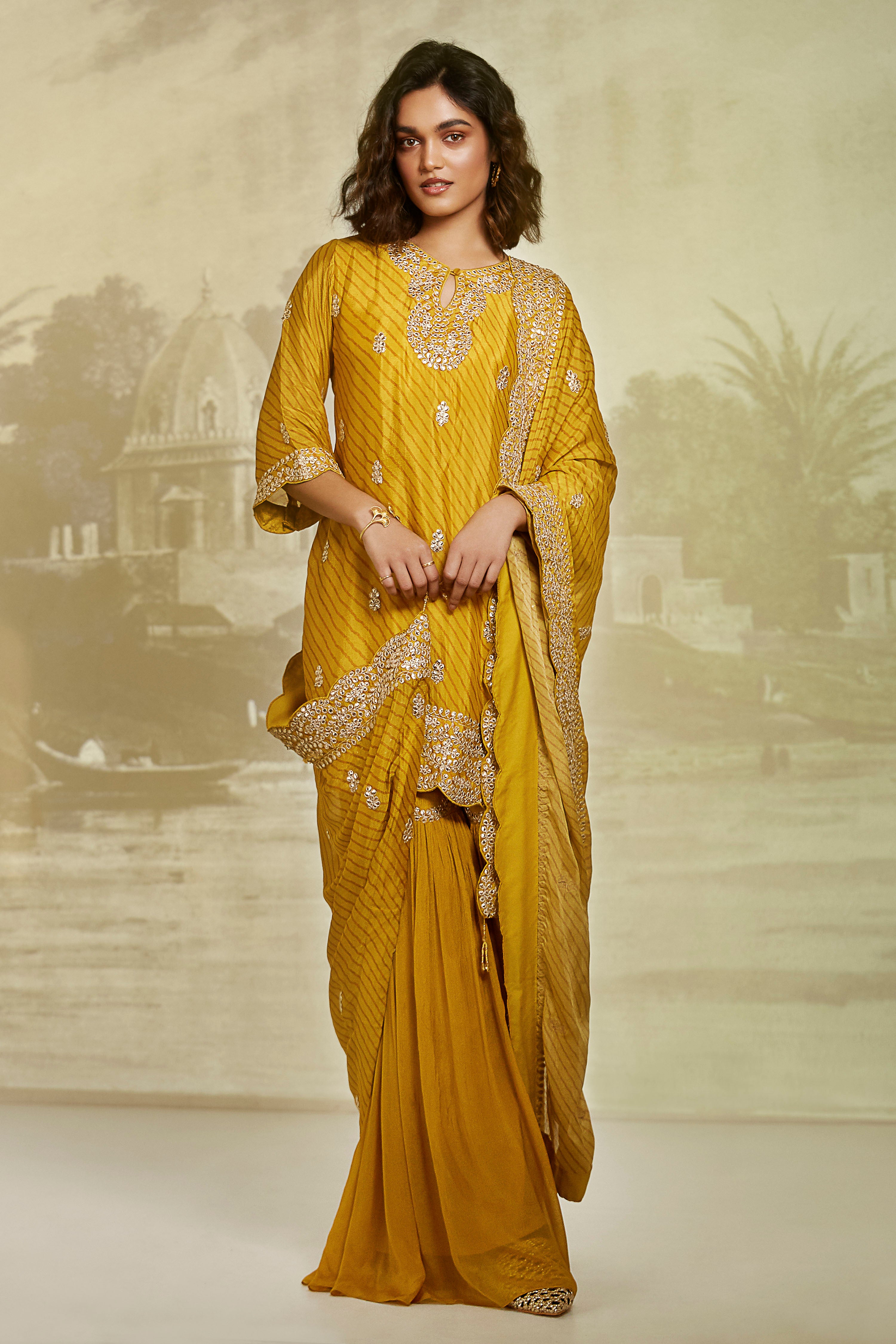 Yellow Embroidered Kurta Set