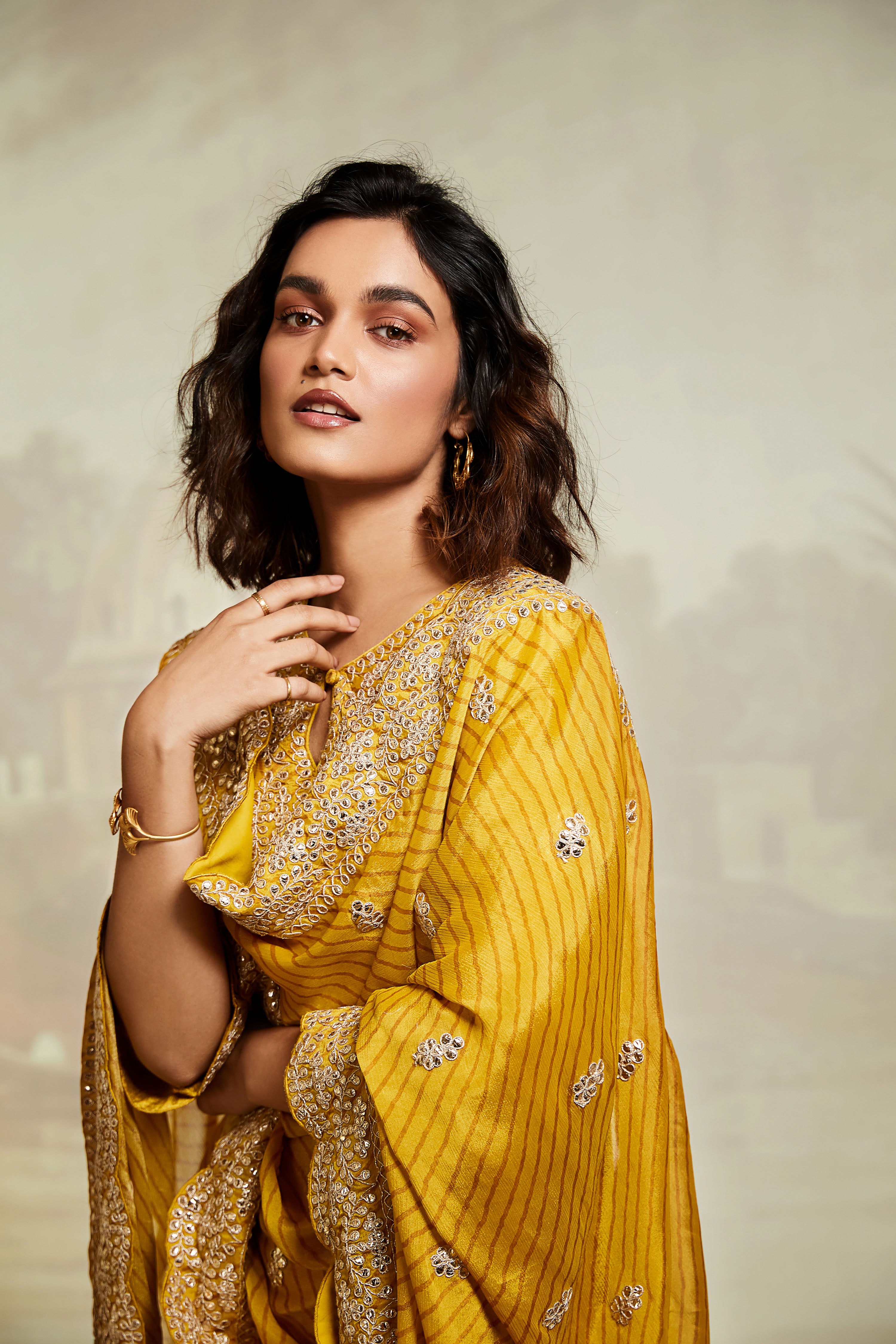Yellow Embroidered Kurta Set