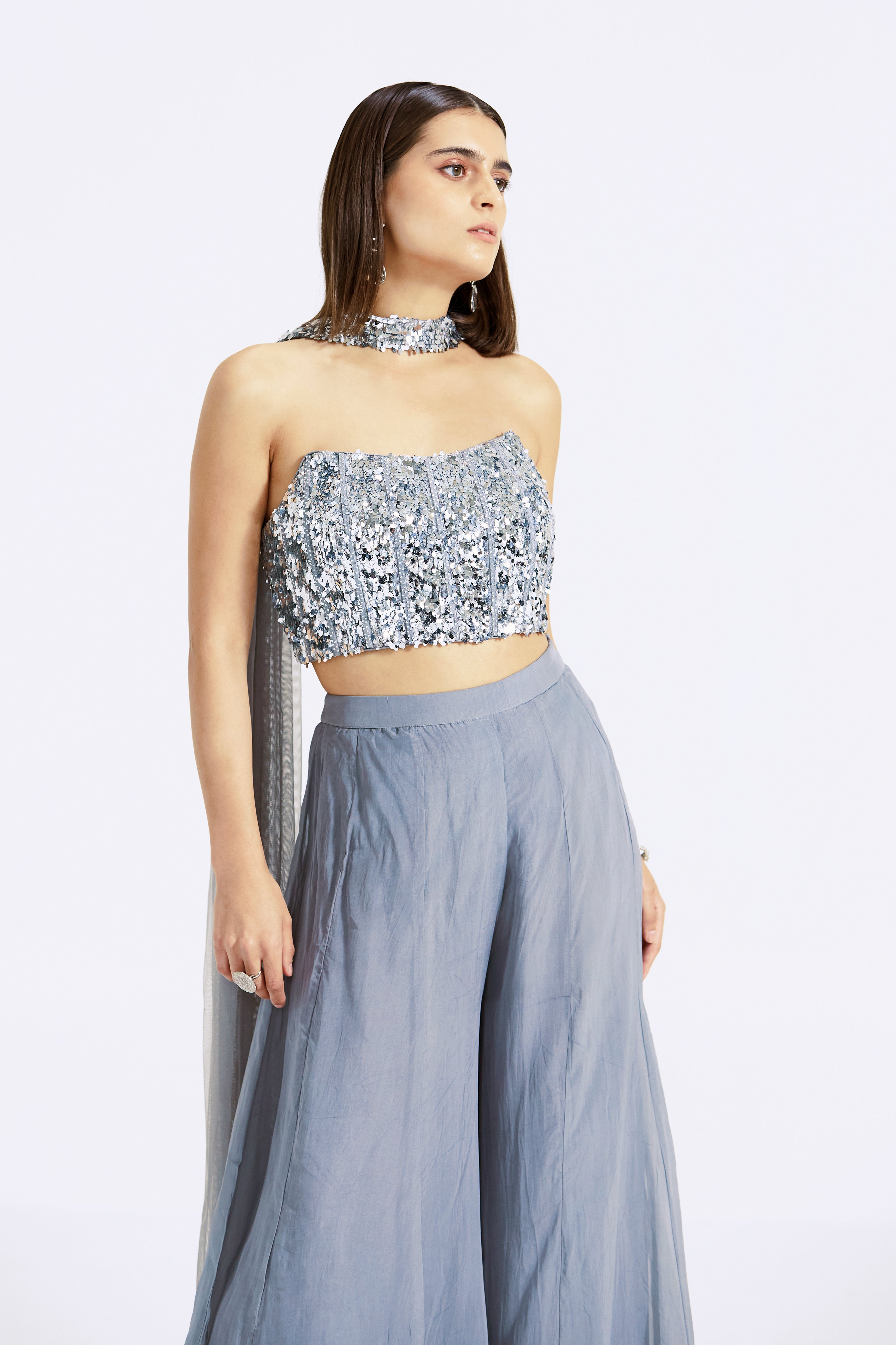 Grey Sharara Set