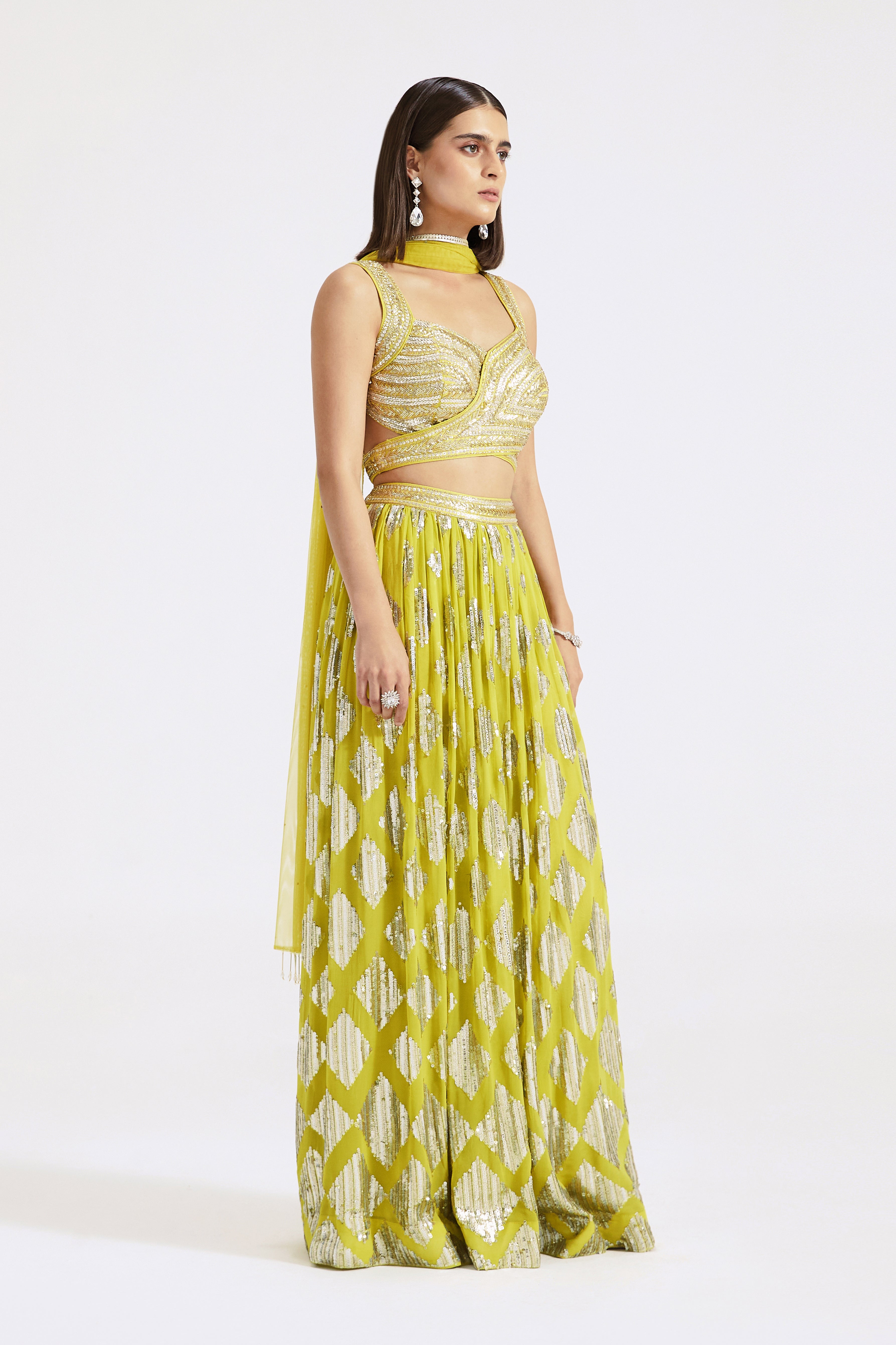 Sequins Embroidered Sharara Set