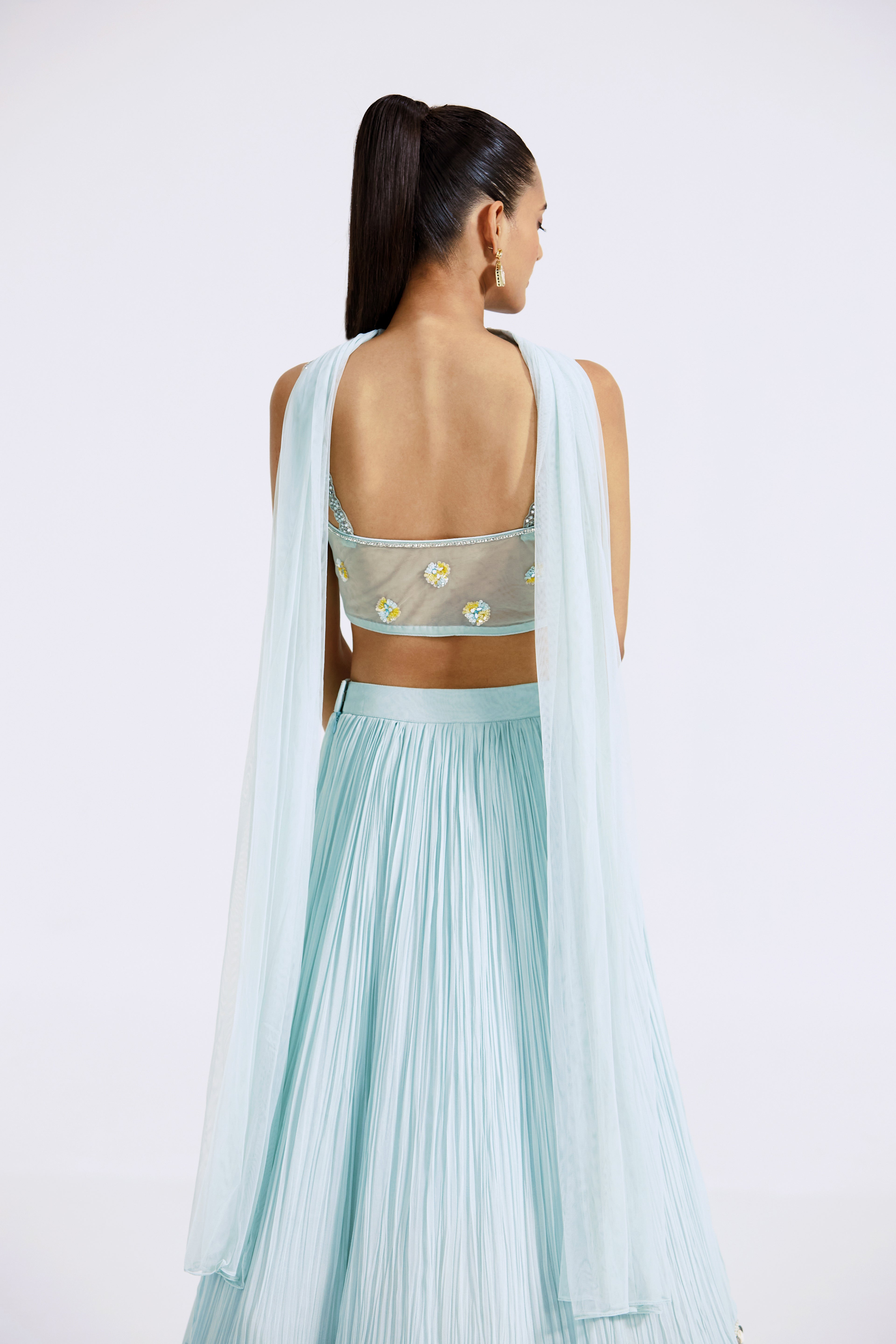Power Blue Embellished Lehenga