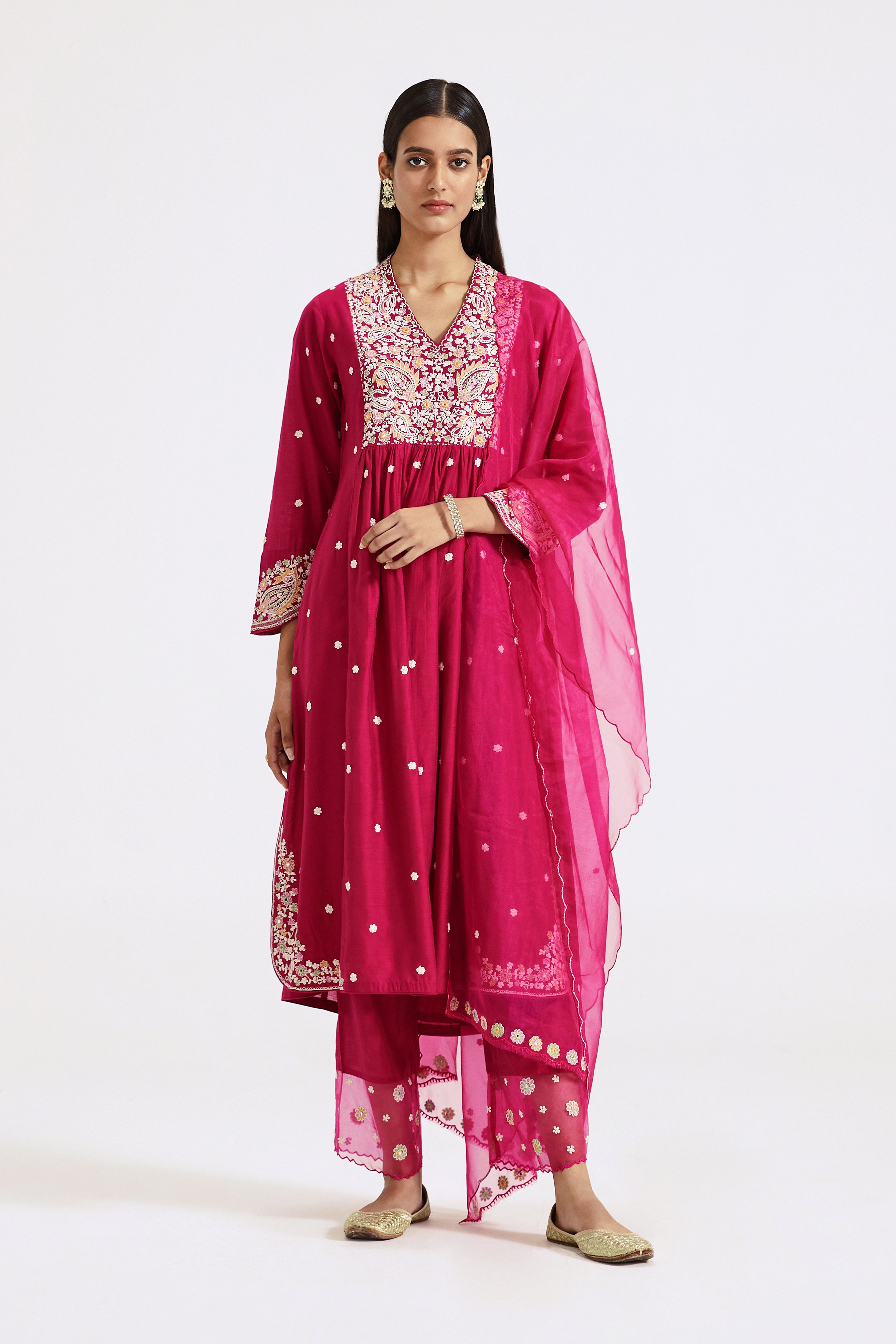 Rani Pink Embroidered Suit Set