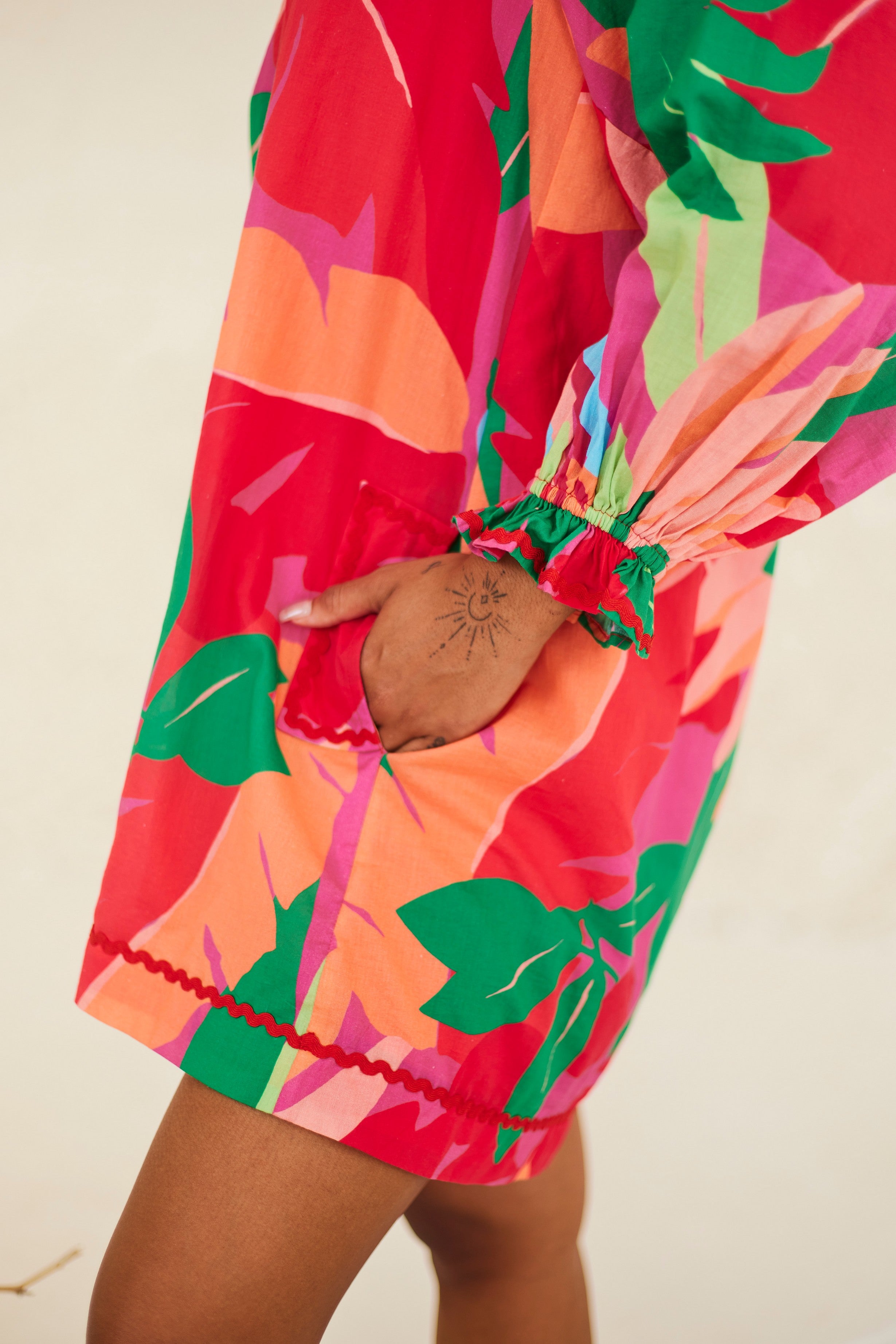 Tropical Cotton Short Dress