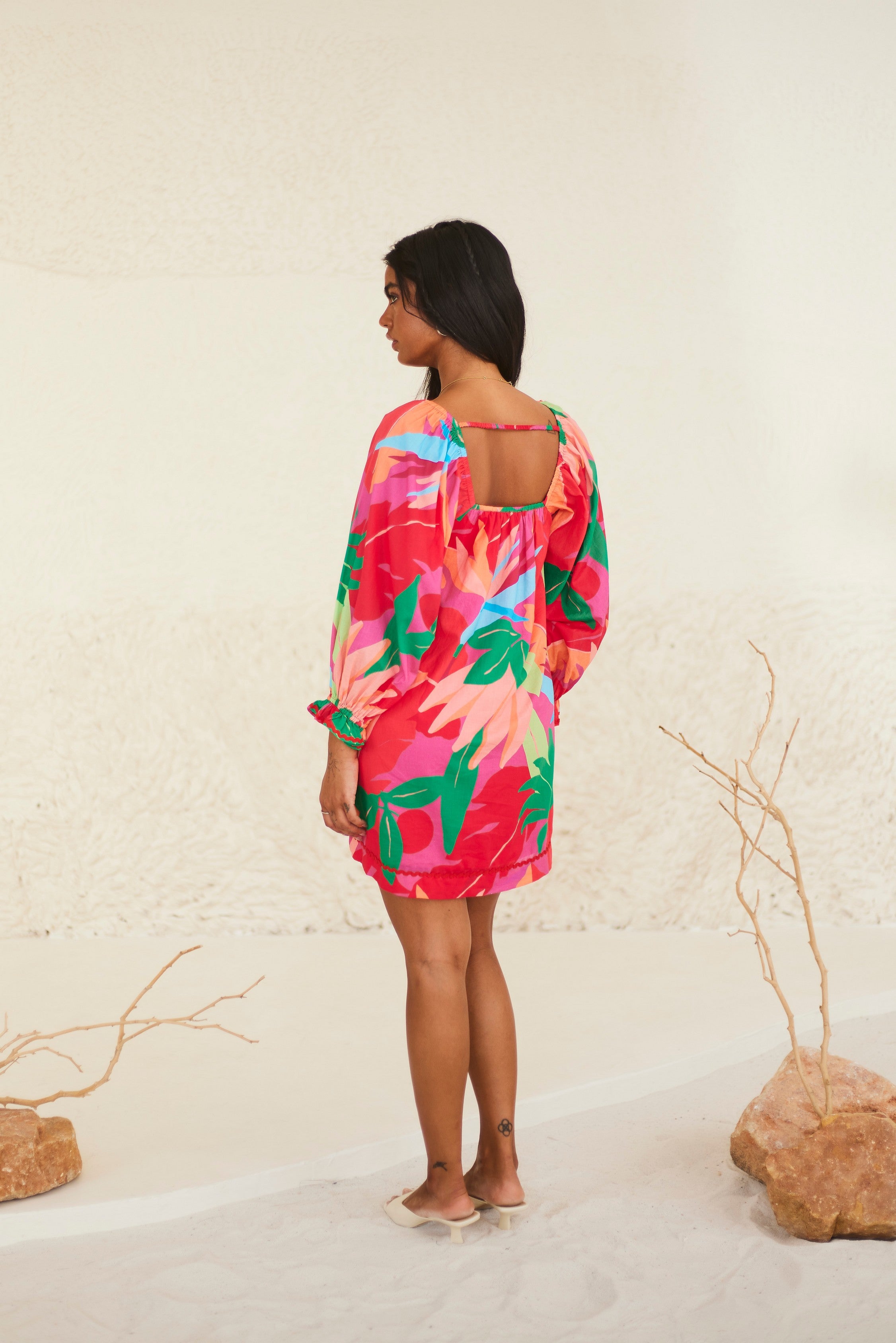 Tropical Cotton Short Dress