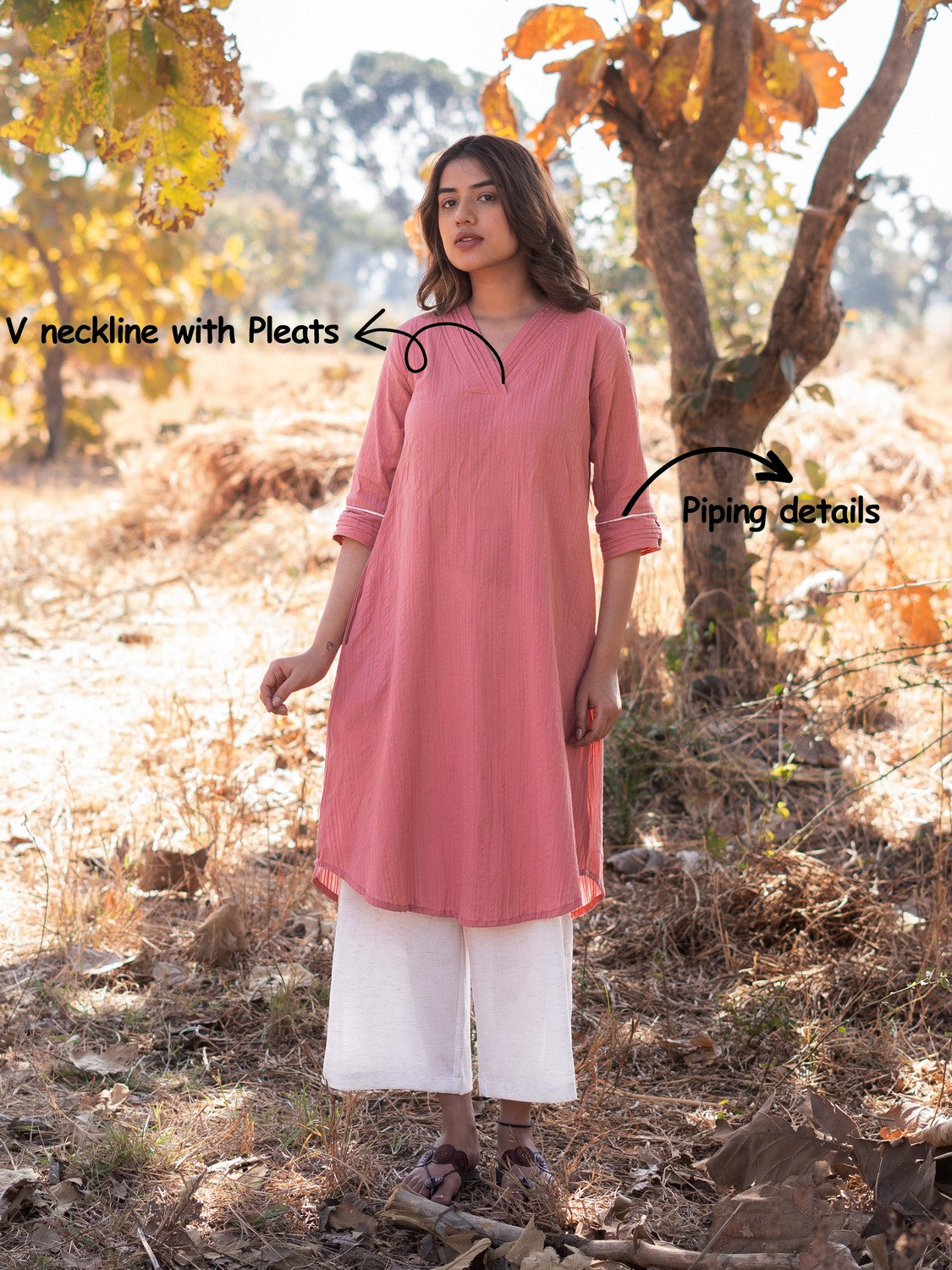 Tropical Peach Kurta Set