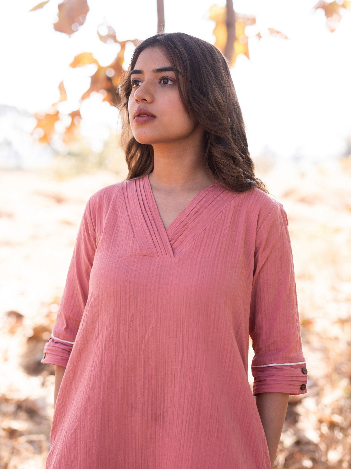 Tropical Peach Kurta Set