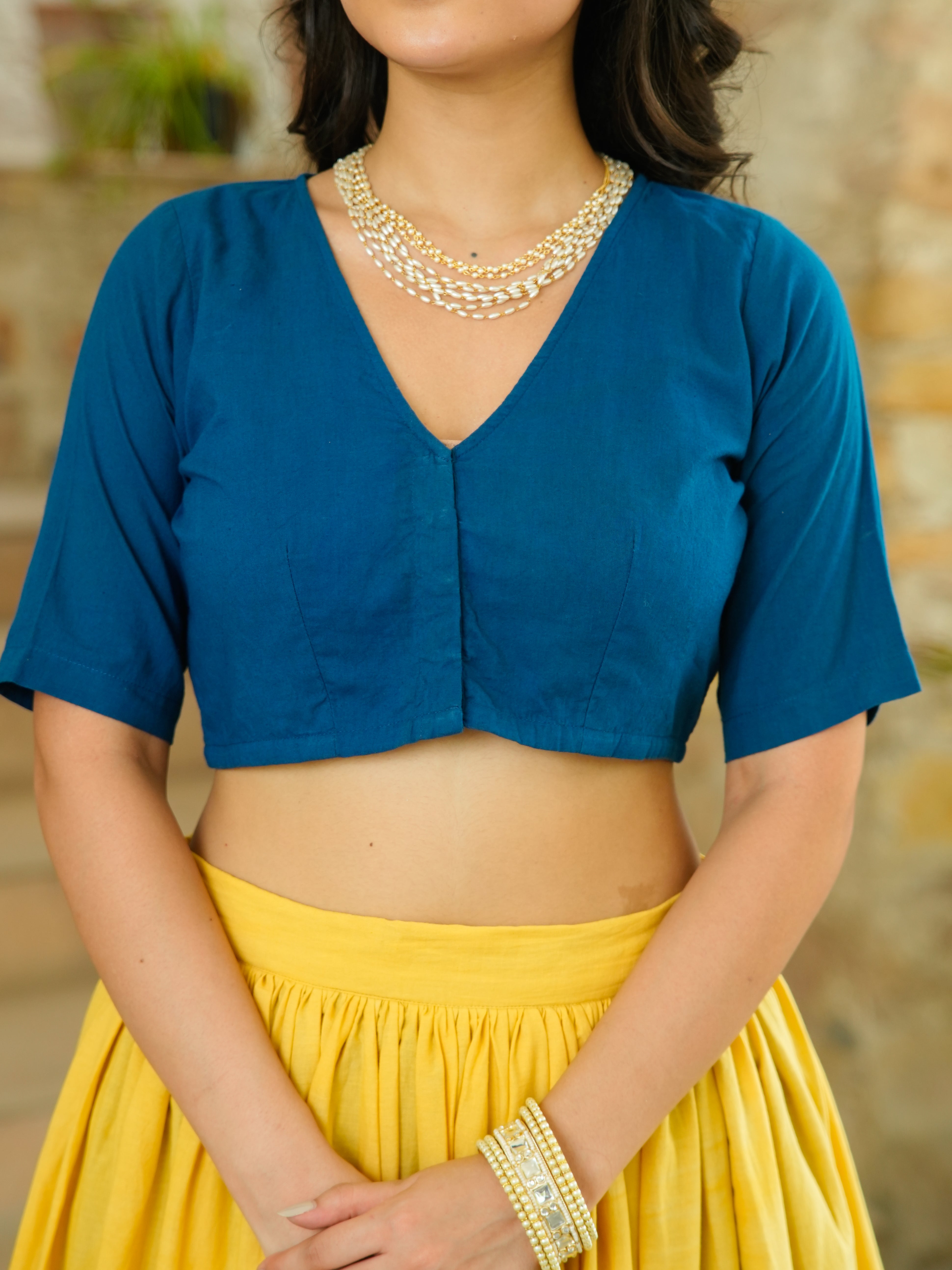 HANDPAINTED COTTON LEHENGA WITH BLOUSE AND DUPATTA
