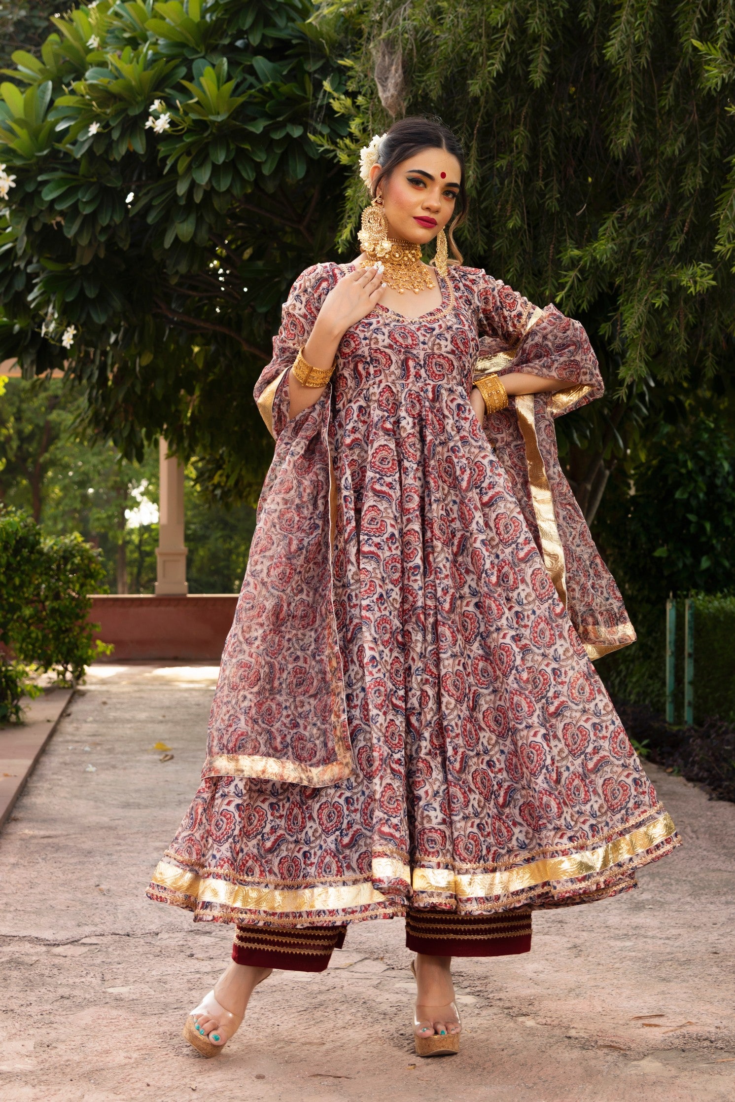 GULBAGH ORGANZA ANARKALI SET