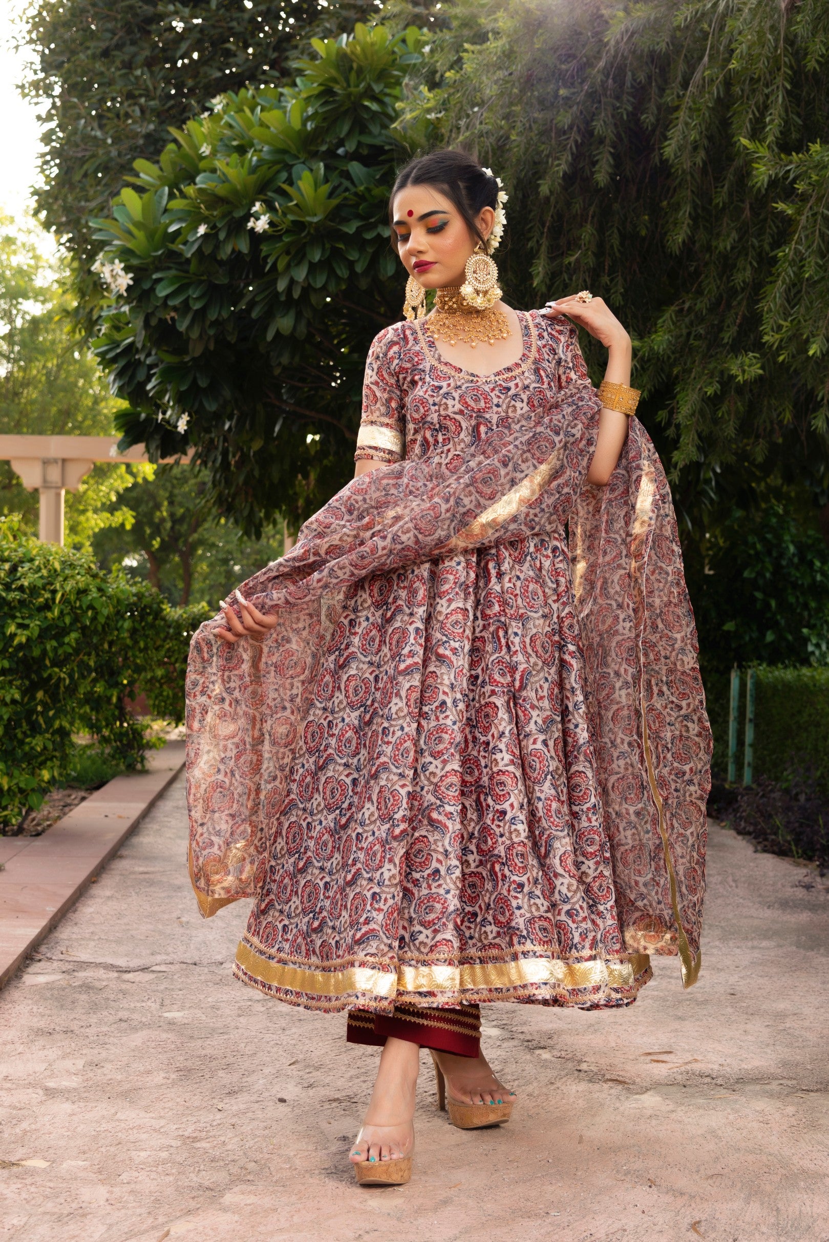 GULBAGH ORGANZA ANARKALI SET
