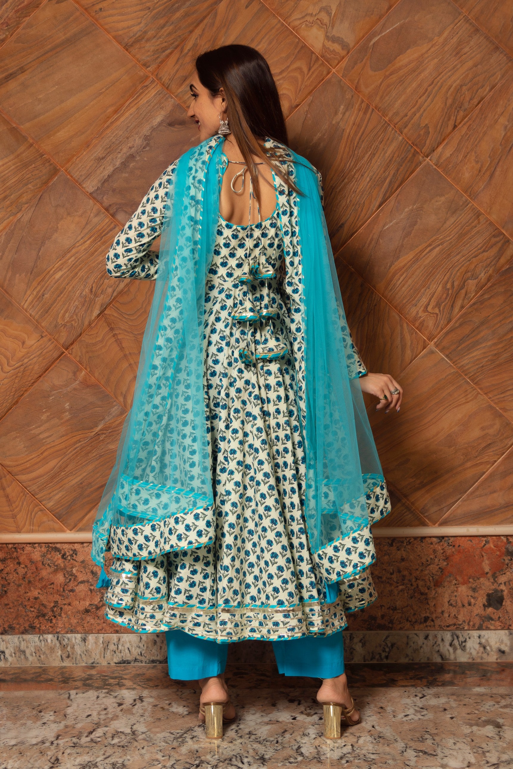 ANOKHI COTTON HAND BLOCK PRINT ANARKALI SET