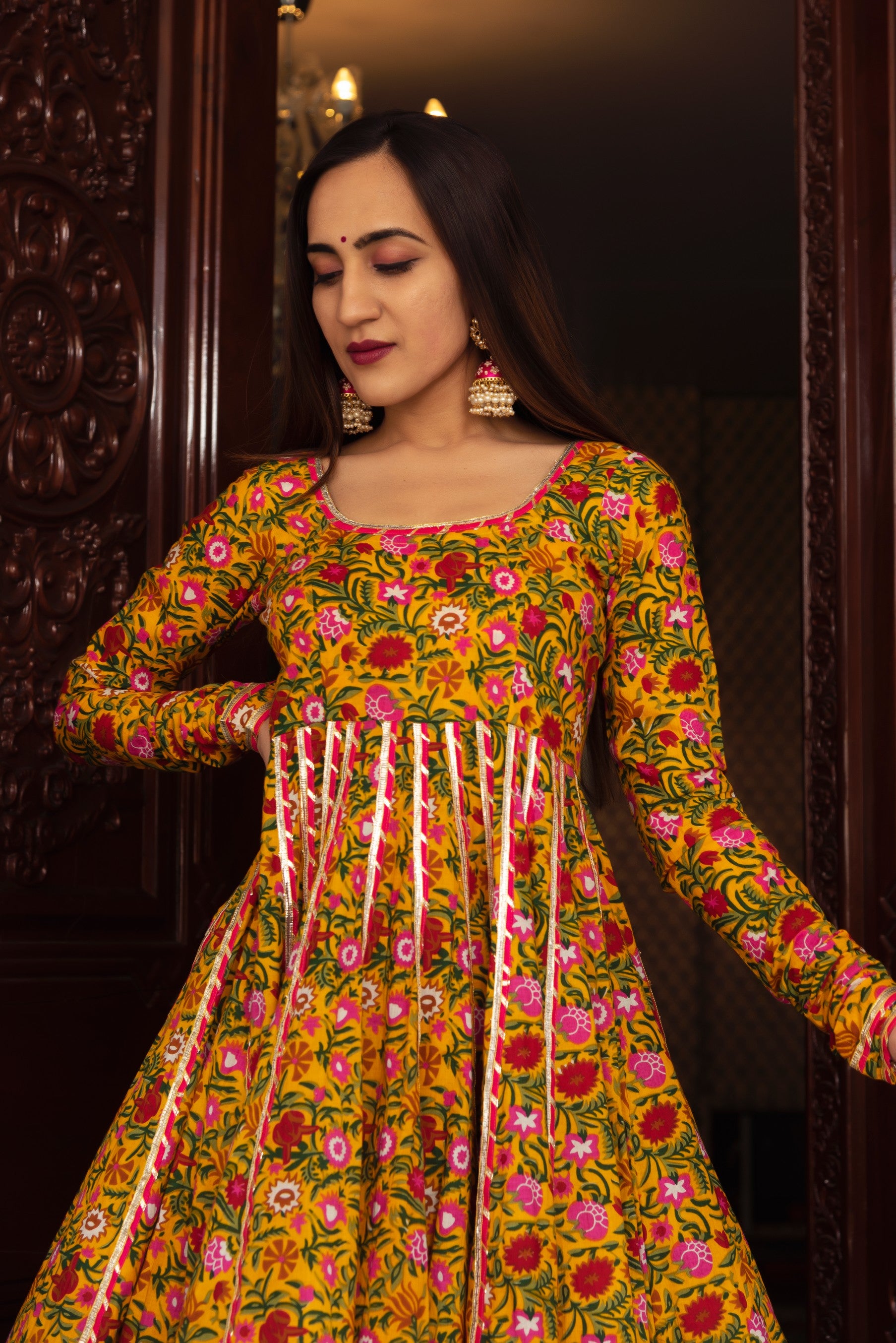 MASTANI COTTON ANARKALI PLAZO SET