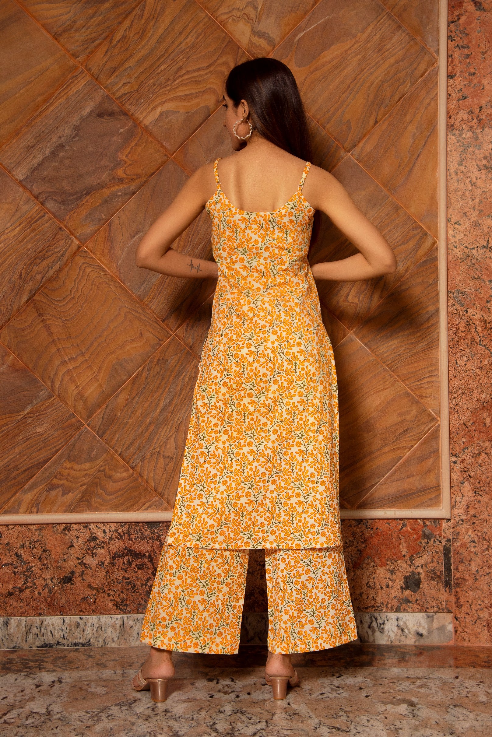 RUHANI MUSTARD COTTON SUIT SET