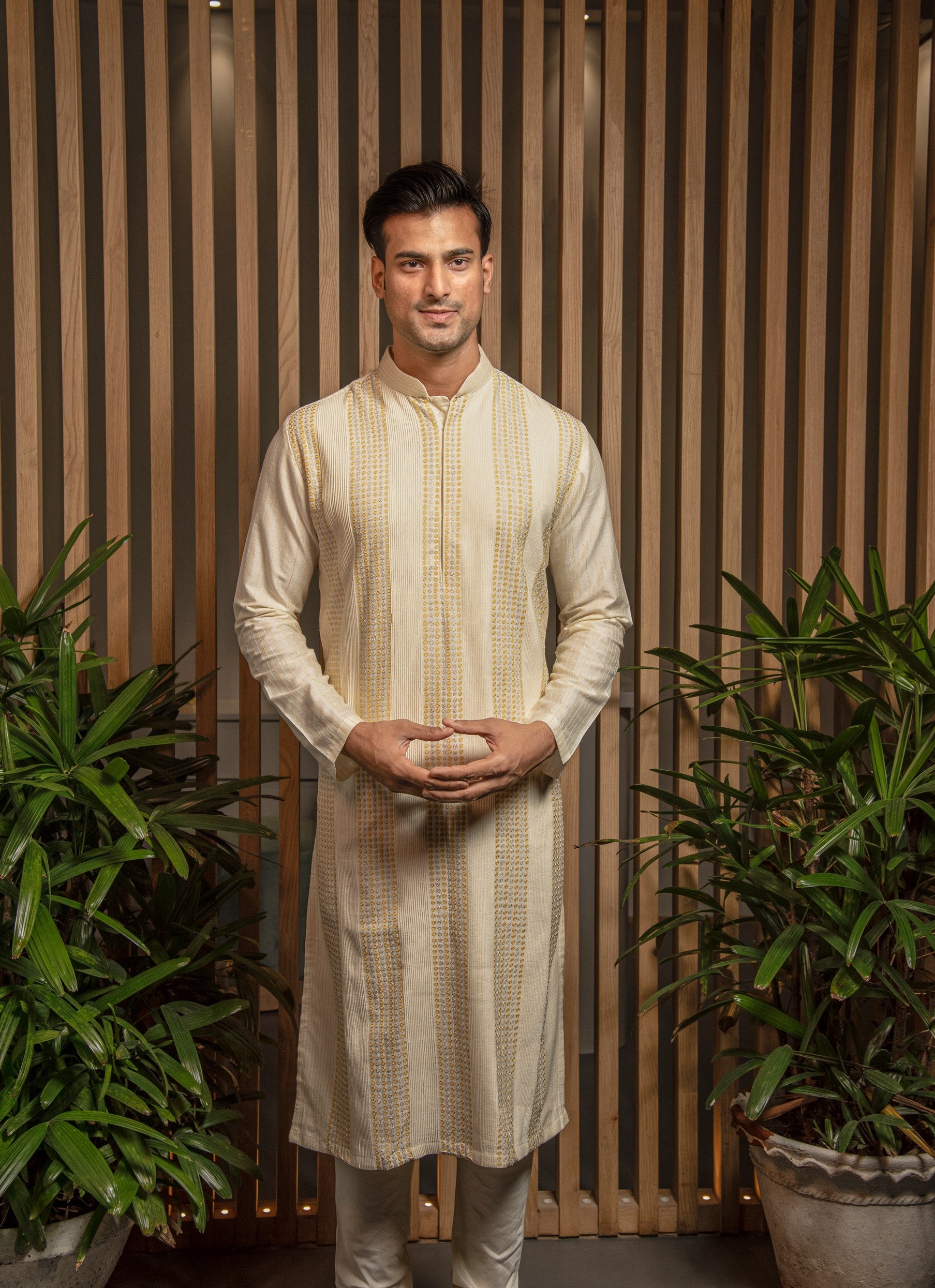 Ivory Embroidered Kurta Set