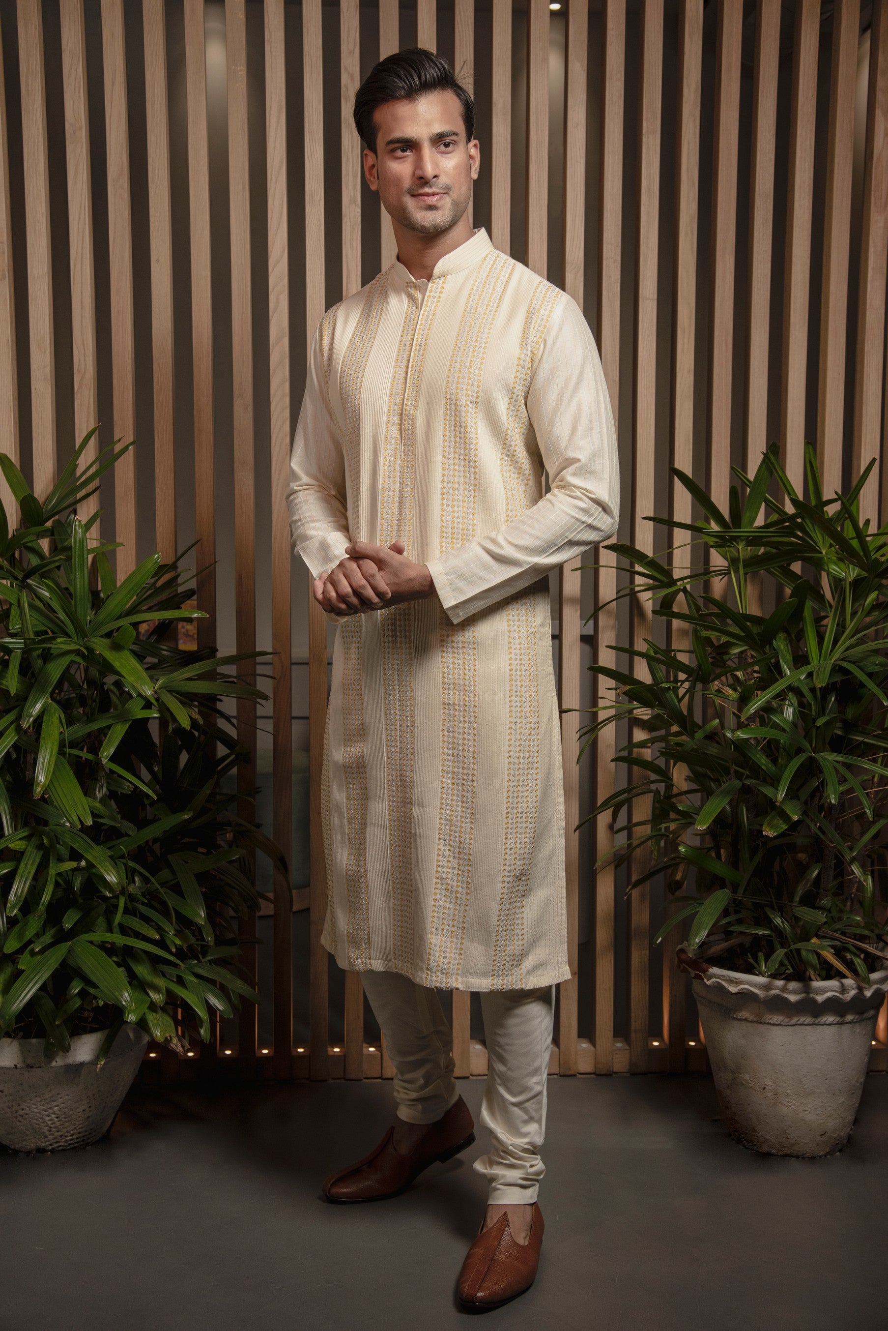 Ivory Embroidered Kurta Set