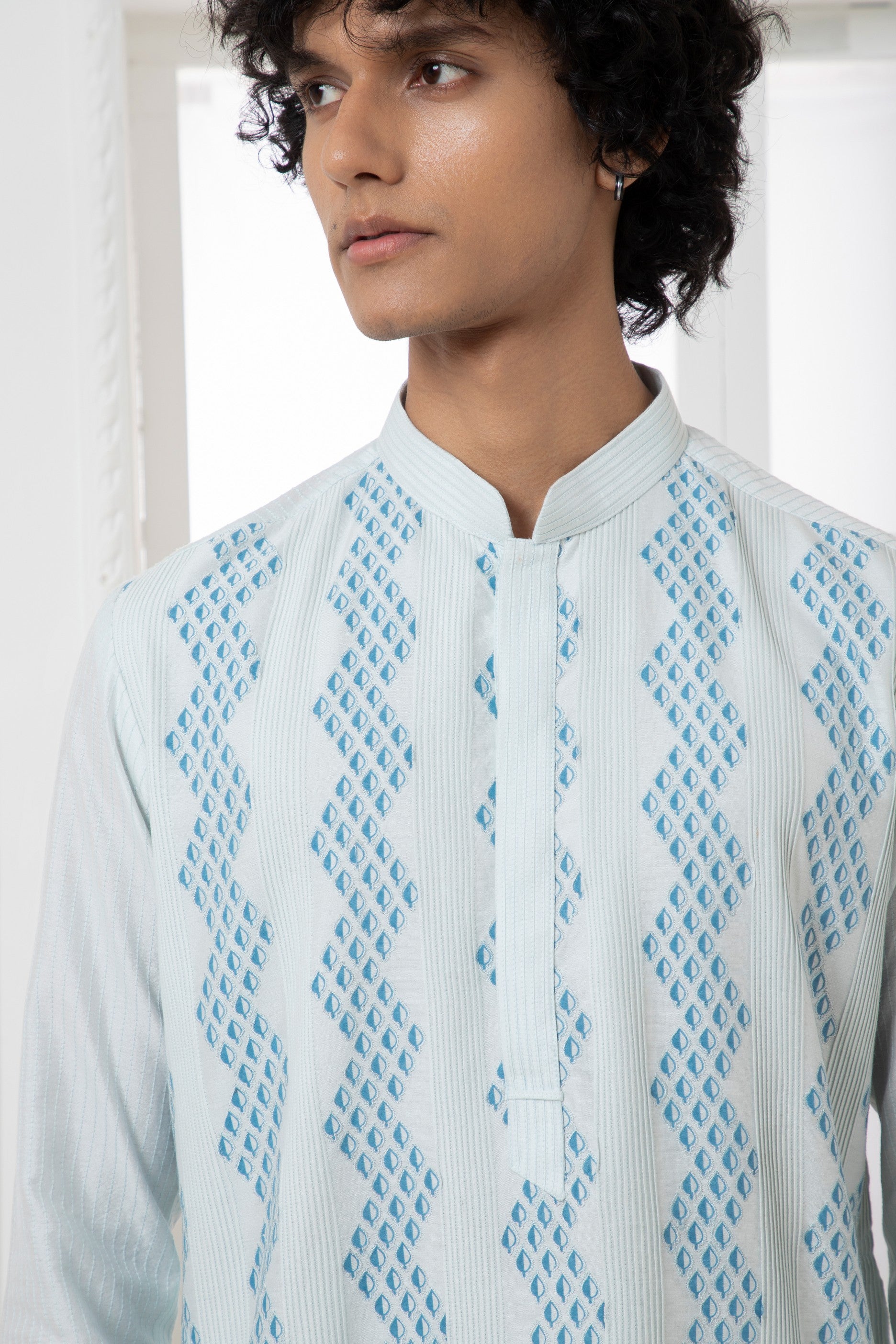 Light blue Pintuck Kurta set
