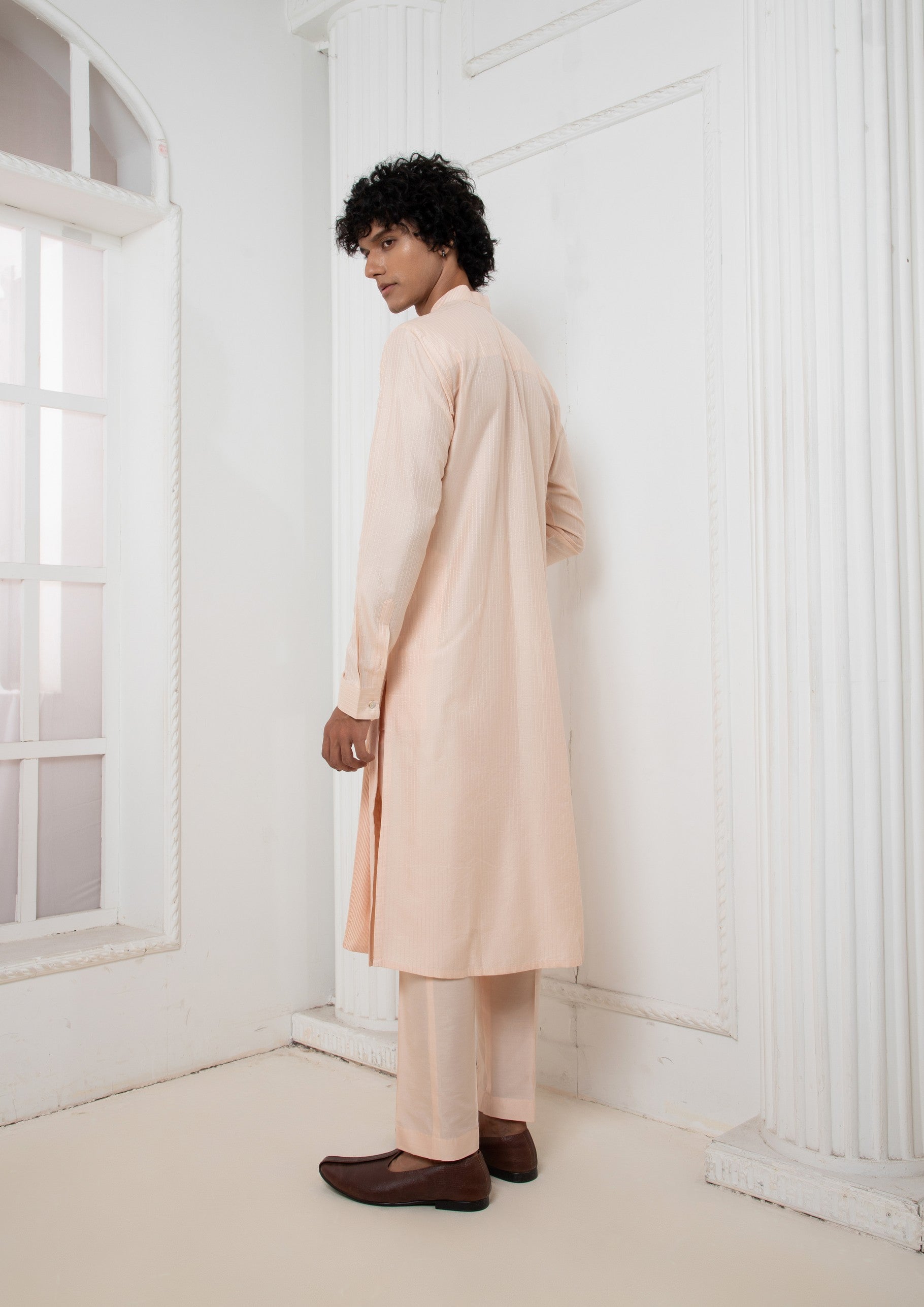 Light pink Zardosi Kurta Set