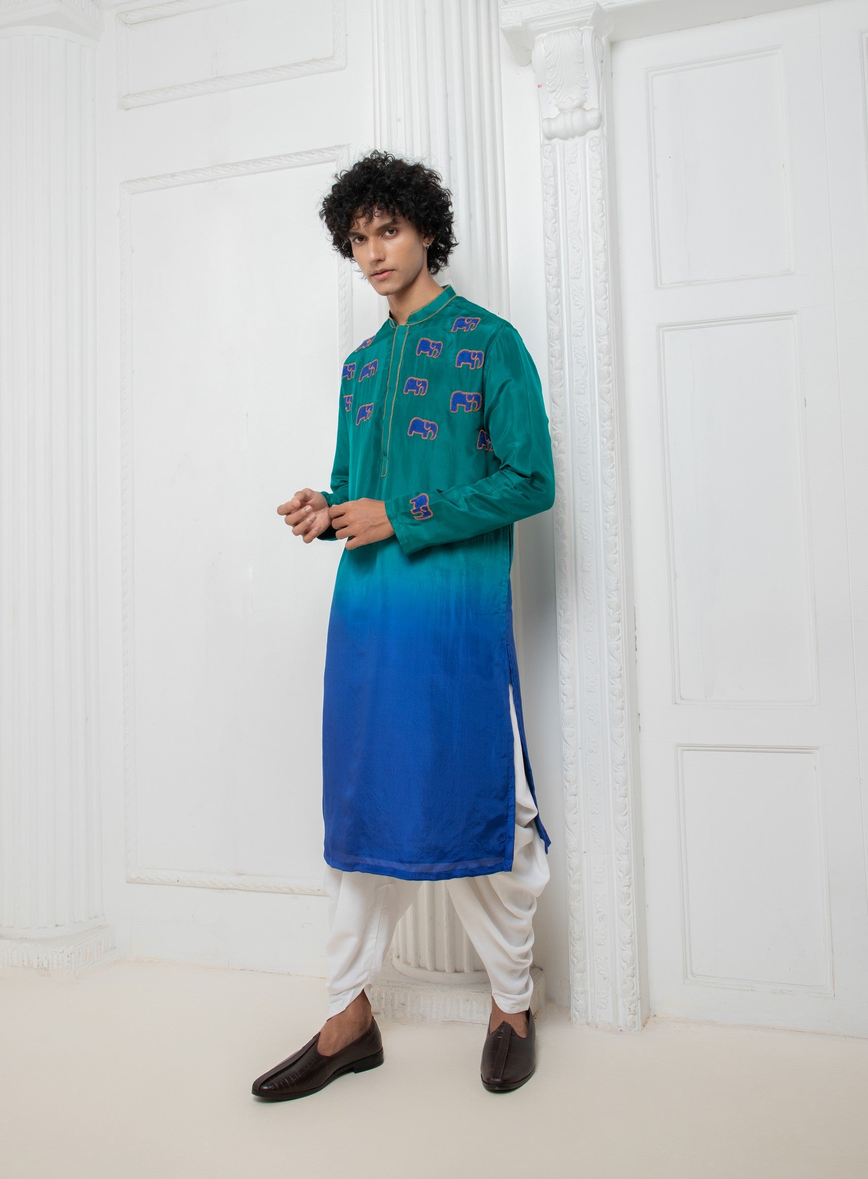 Ombre Embroidered Kurta Set