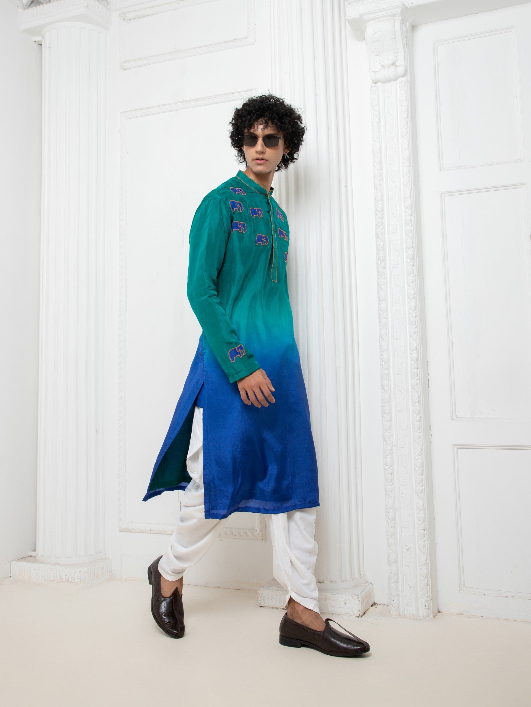 Ombre Embroidered Kurta Set