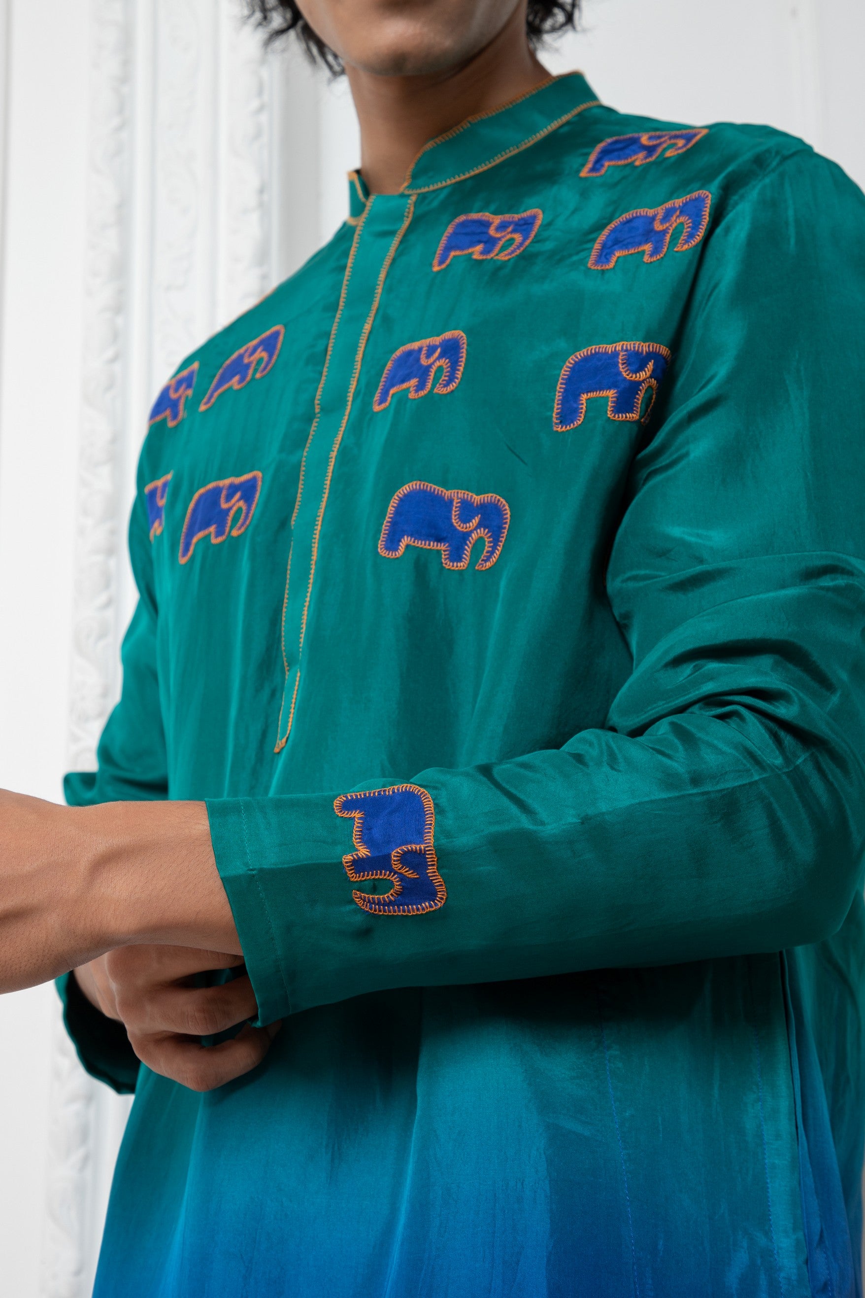 Ombre Embroidered Kurta Set