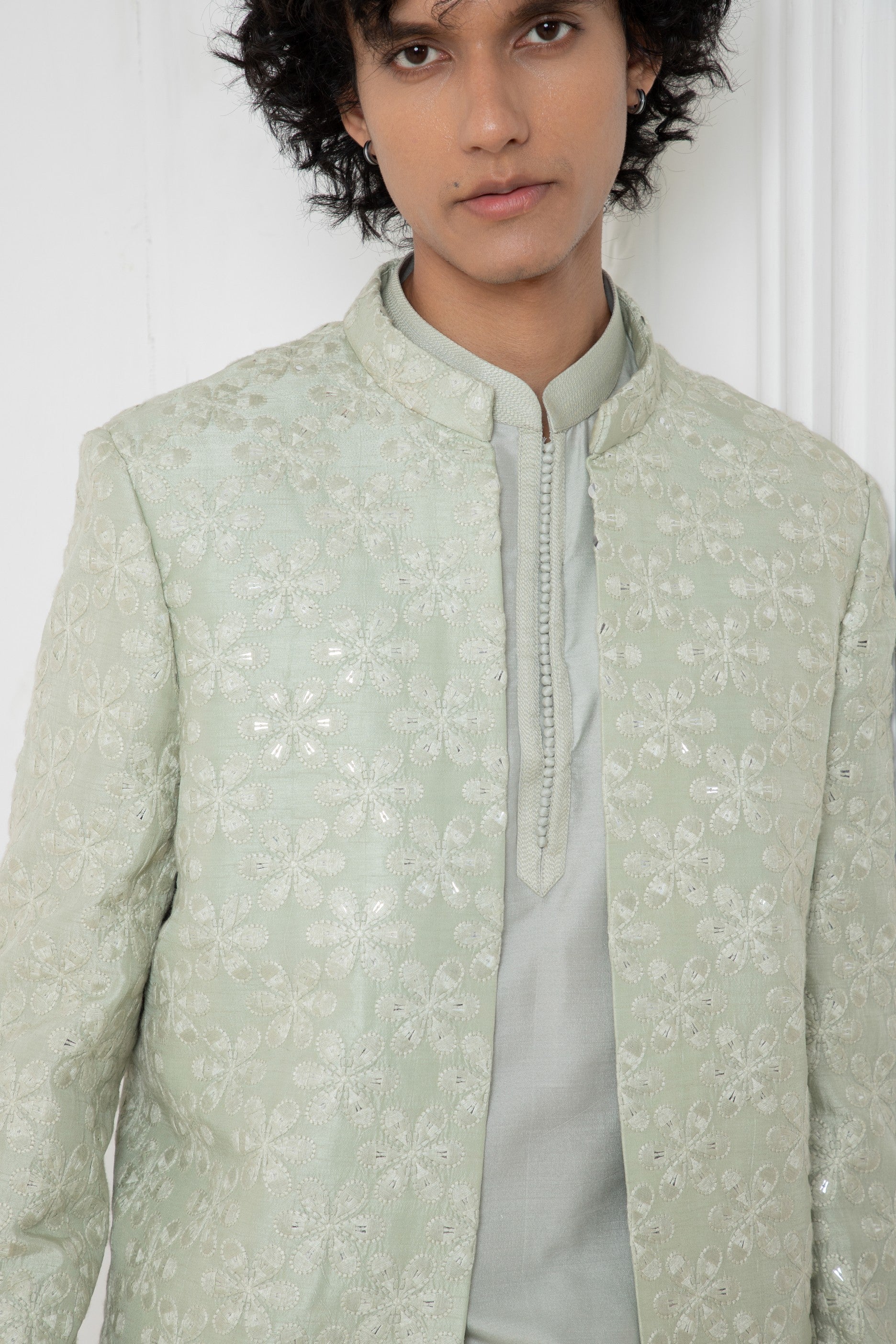 Aqua coat with Kurta Set