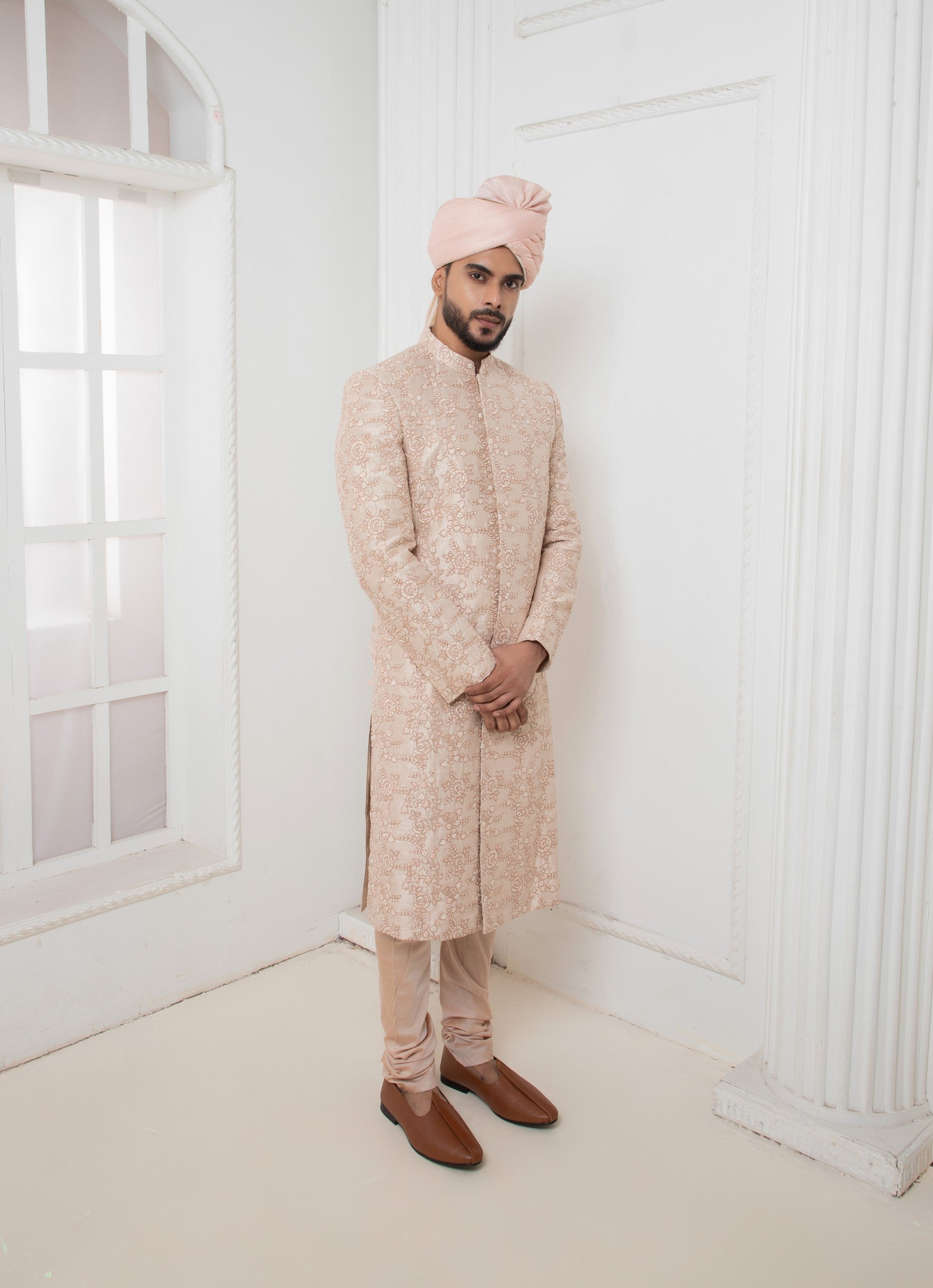 Rose Hand embroidered Sherwani