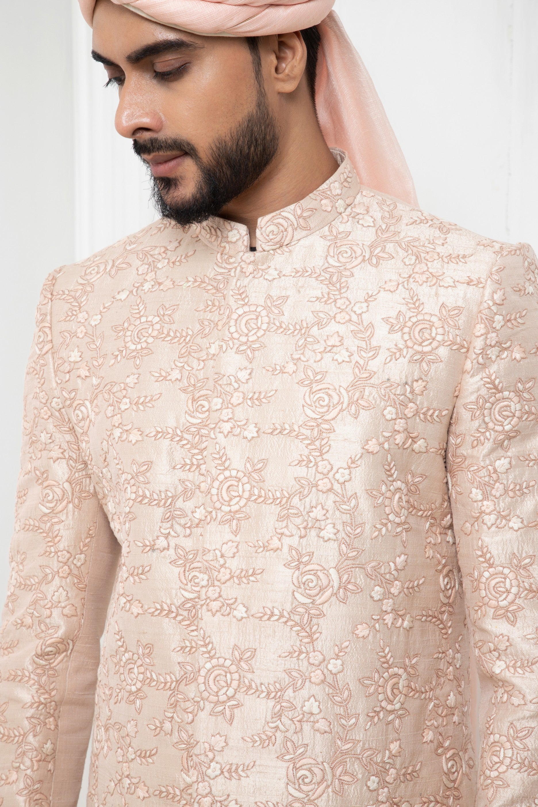 Rose Hand embroidered Sherwani