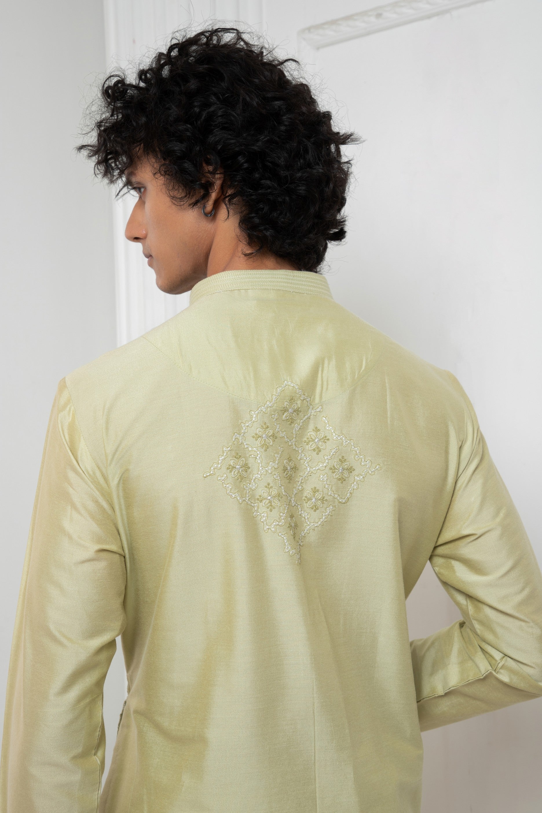 Green Embroidered Kurta set