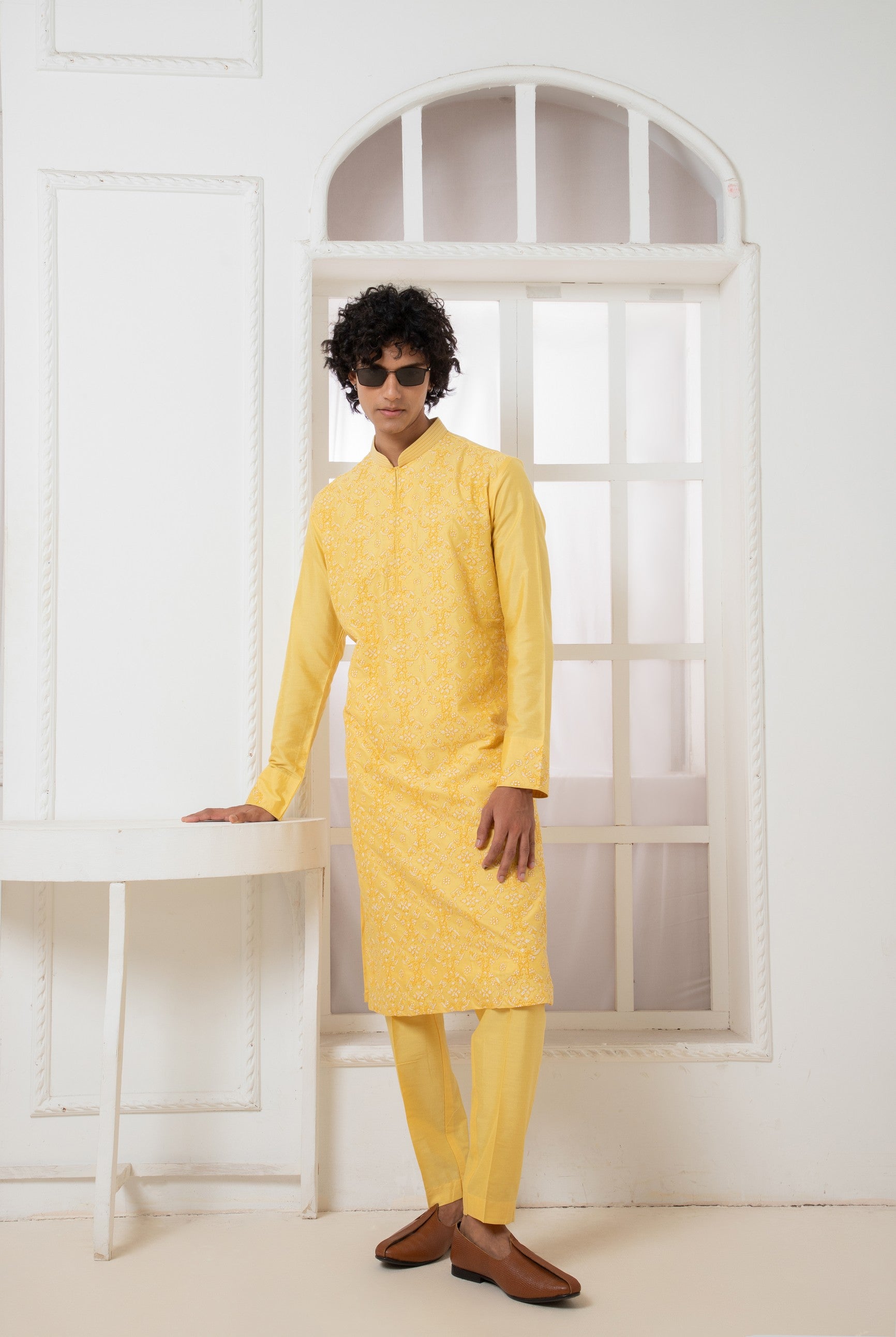Yellow Embroidered Kurta set