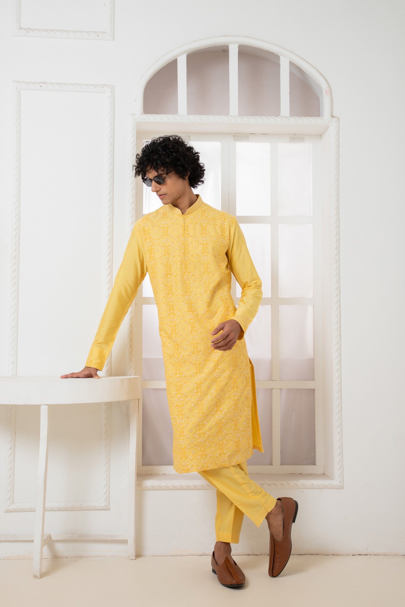 Yellow Embroidered Kurta set