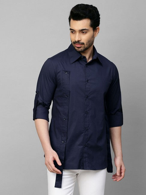 Dark Blue shirt with double plaket