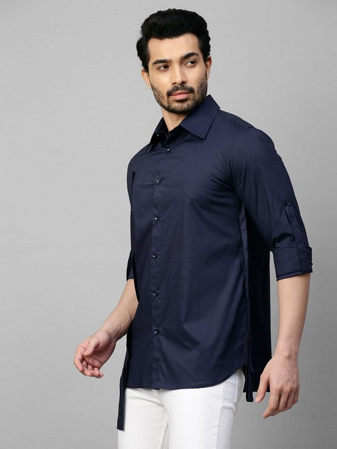 Dark Blue shirt with double plaket