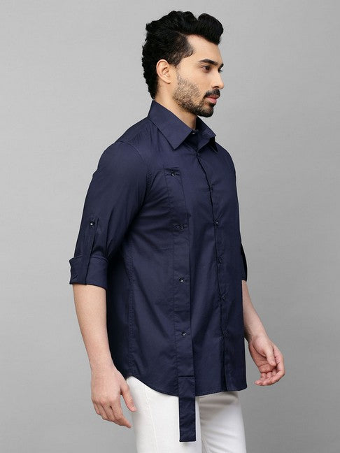 Dark Blue shirt with double plaket